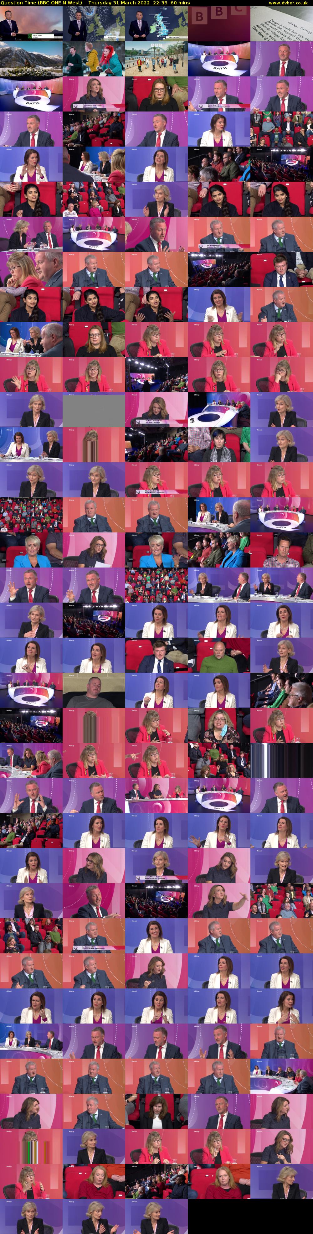 Question Time (BBC ONE N West) Thursday 31 March 2022 22:35 - 23:35