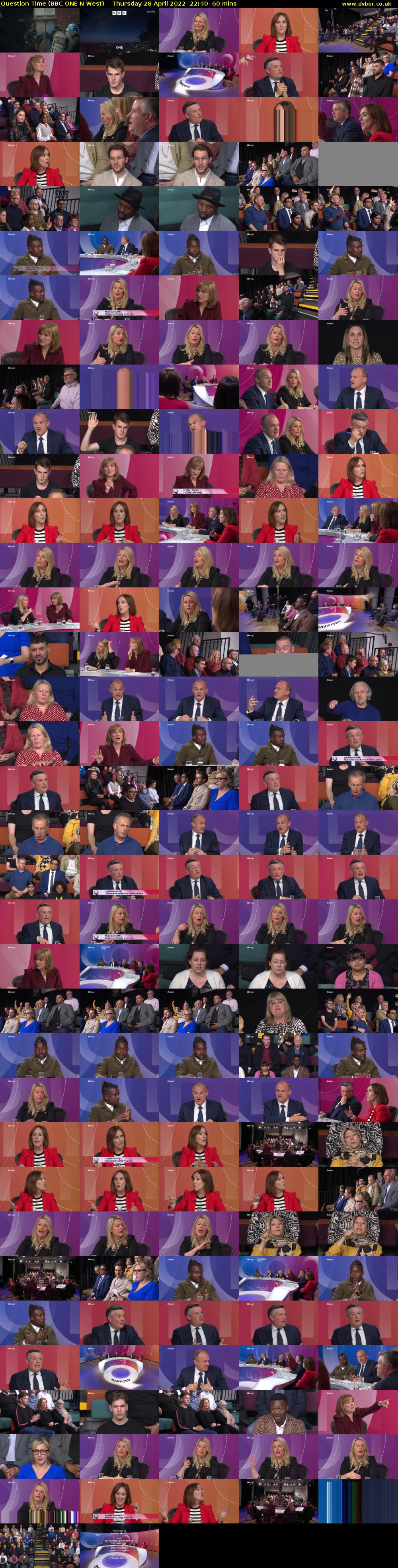 Question Time (BBC ONE N West) Thursday 28 April 2022 22:40 - 23:40