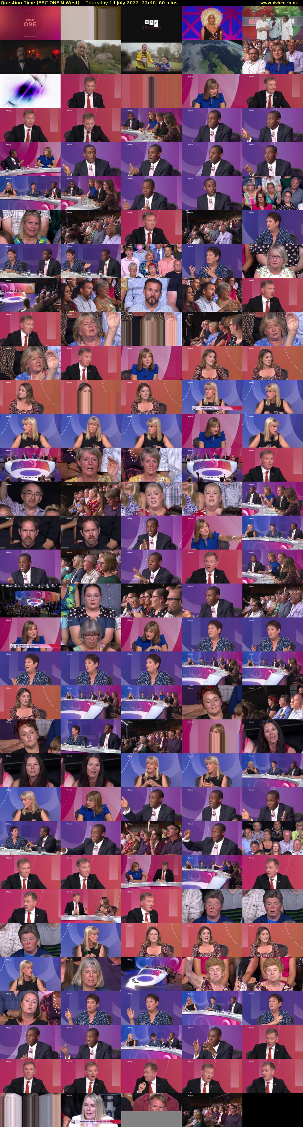 Question Time (BBC ONE N West) Thursday 14 July 2022 22:40 - 23:40