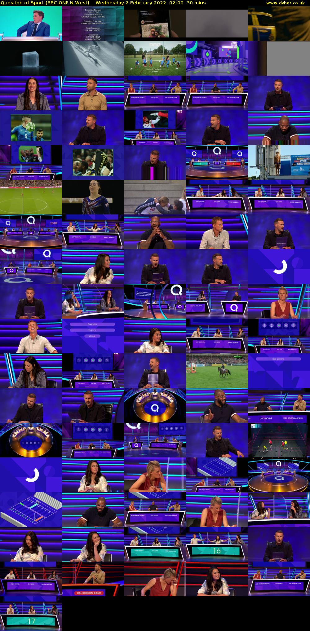 Question of Sport (BBC ONE N West) Wednesday 2 February 2022 02:00 - 02:30