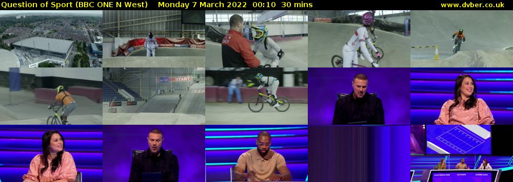 Question of Sport (BBC ONE N West) Monday 7 March 2022 00:10 - 00:40