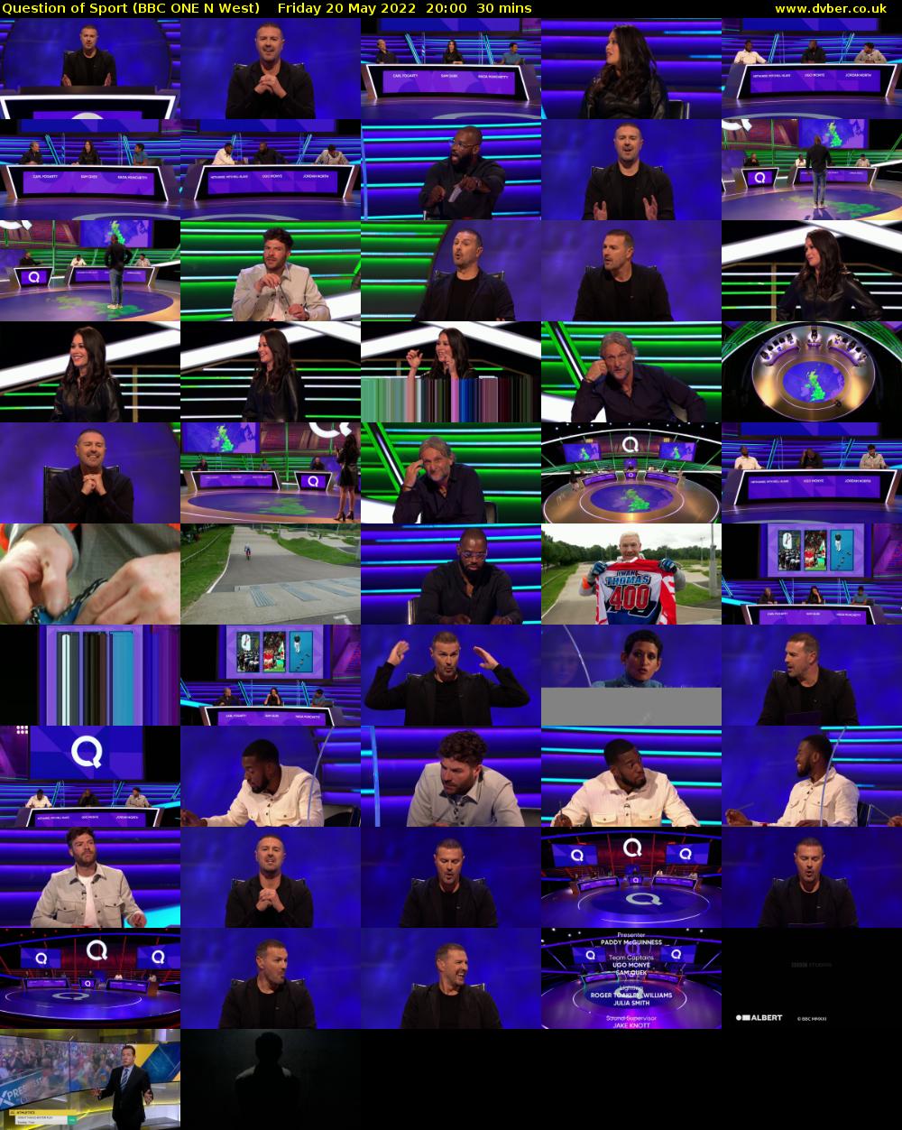 Question of Sport (BBC ONE N West) Friday 20 May 2022 20:00 - 20:30