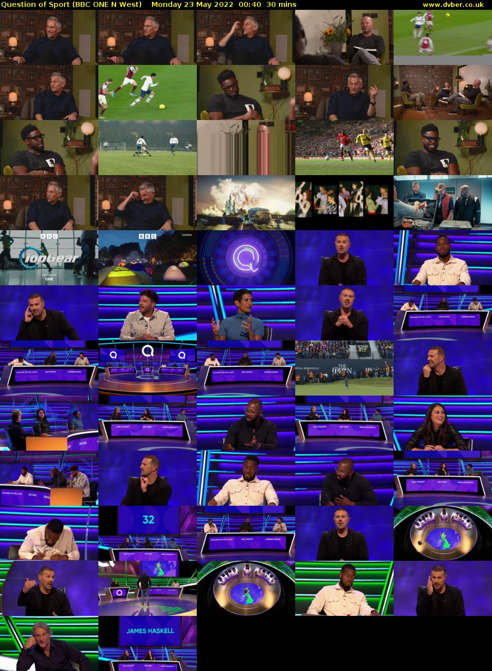 Question of Sport (BBC ONE N West) Monday 23 May 2022 00:40 - 01:10