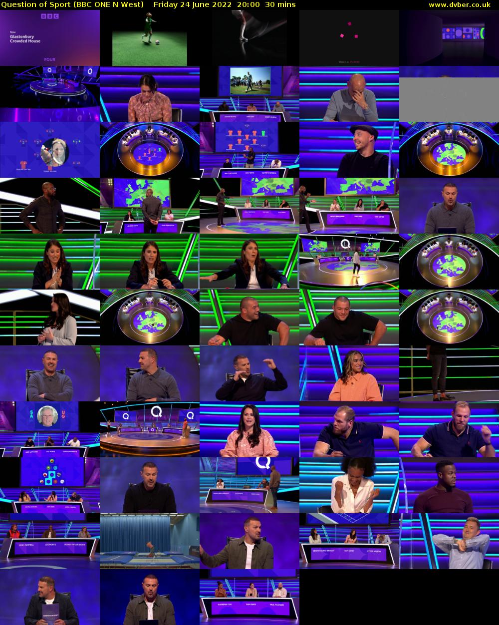 Question of Sport (BBC ONE N West) Friday 24 June 2022 20:00 - 20:30