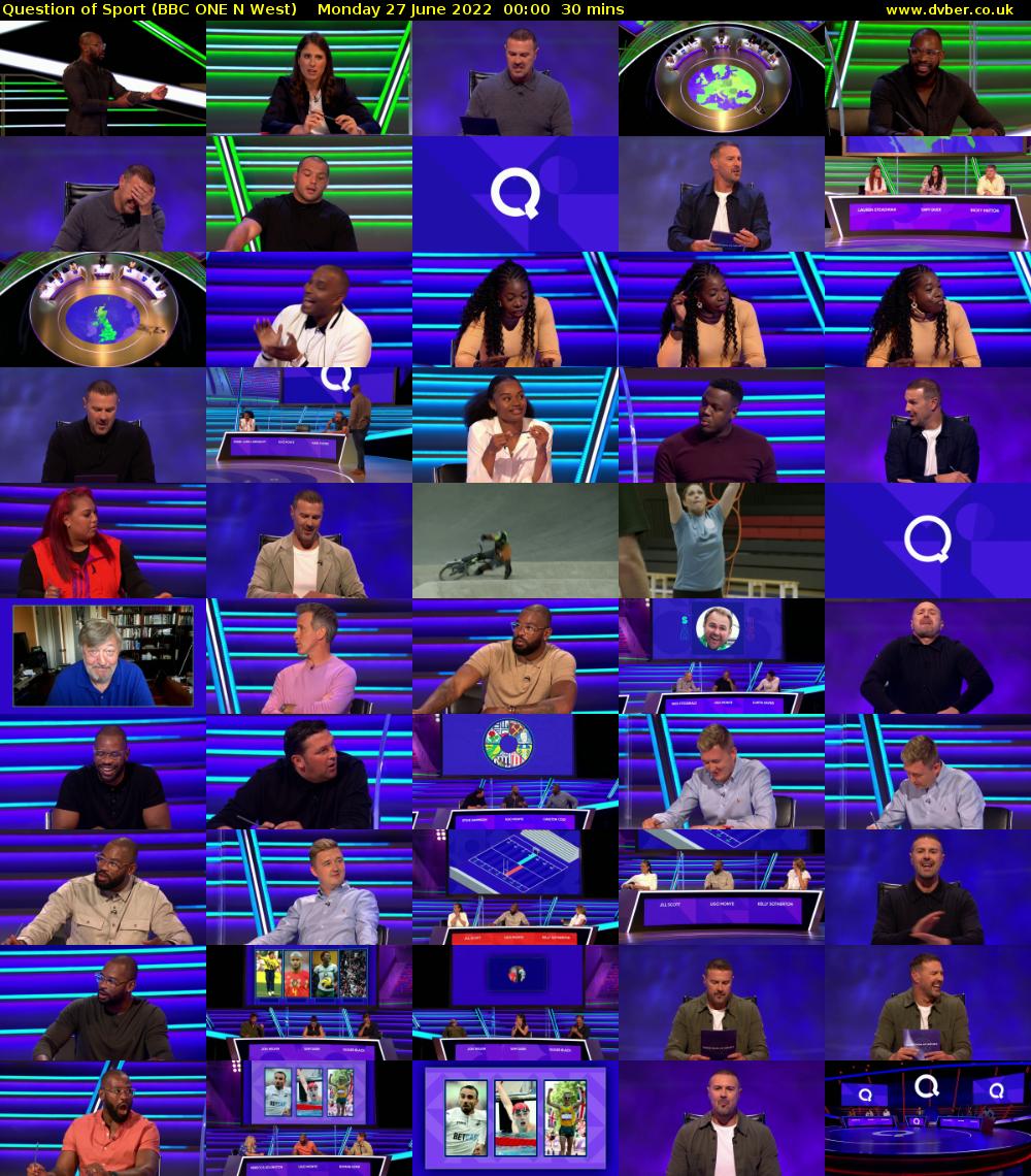 Question of Sport (BBC ONE N West) Monday 27 June 2022 00:00 - 00:30