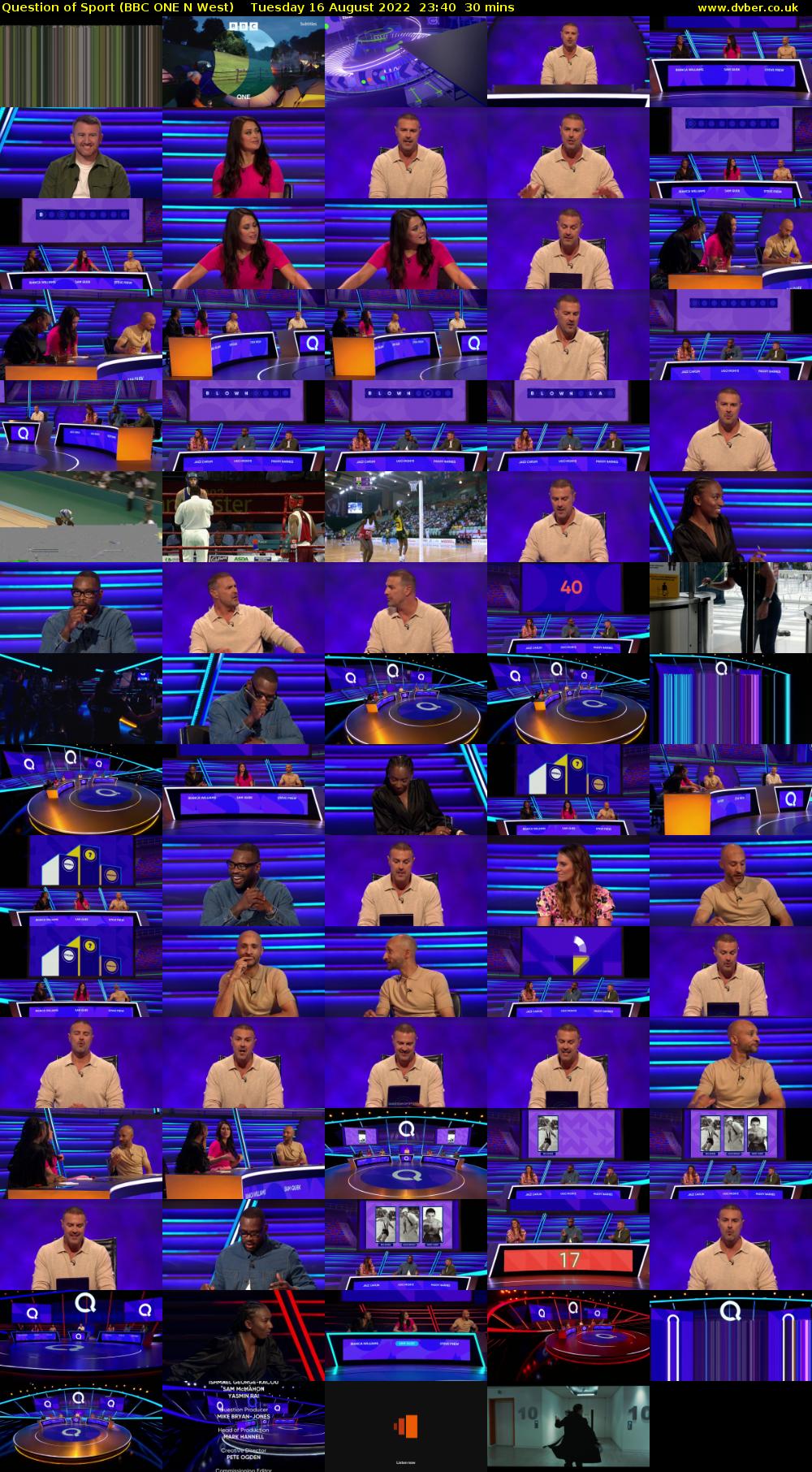 Question of Sport (BBC ONE N West) Tuesday 16 August 2022 23:40 - 00:10