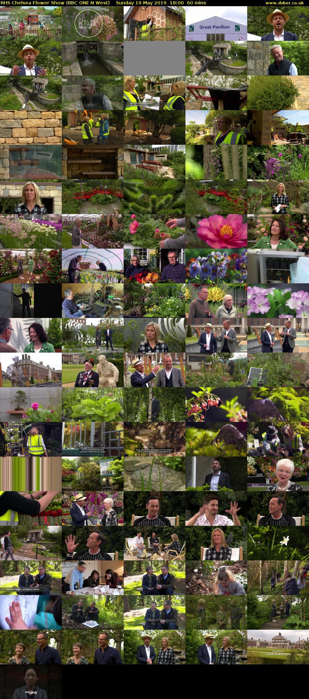 RHS Chelsea Flower Show (BBC ONE N West) Sunday 19 May 2019 18:00 - 19:00
