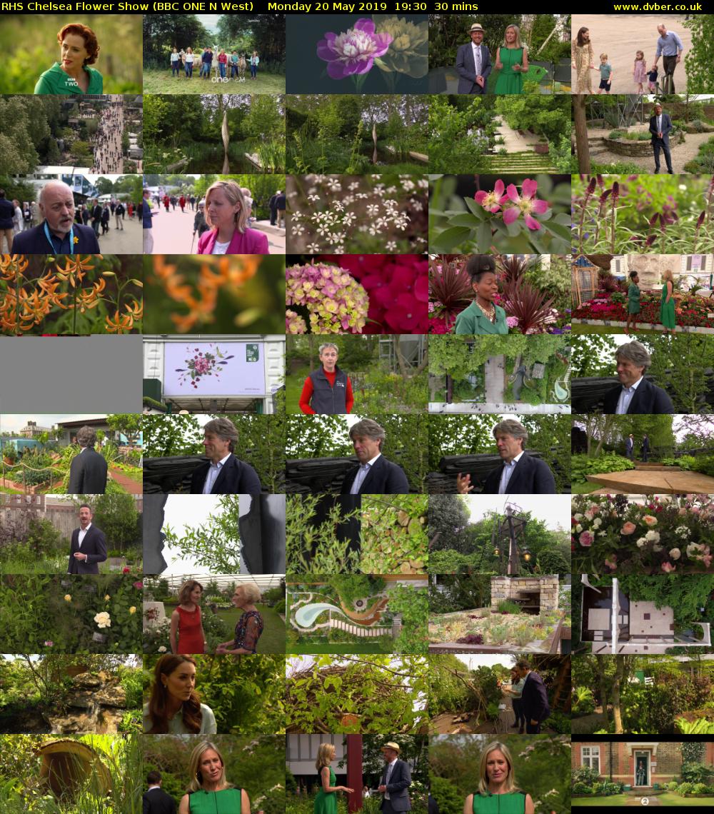 RHS Chelsea Flower Show (BBC ONE N West) Monday 20 May 2019 19:30 - 20:00