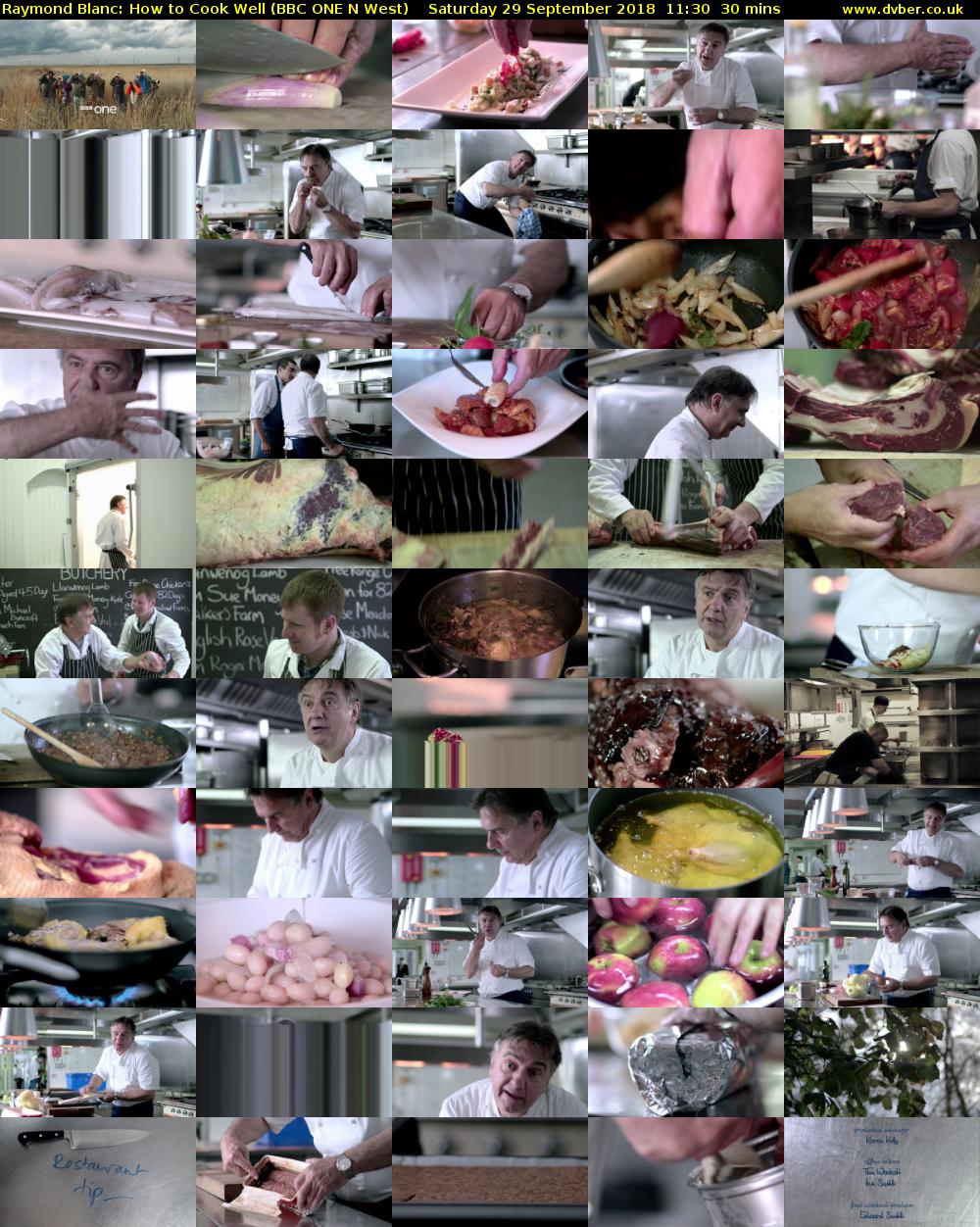 Raymond Blanc: How to Cook Well (BBC ONE N West) Saturday 29 September 2018 11:30 - 12:00