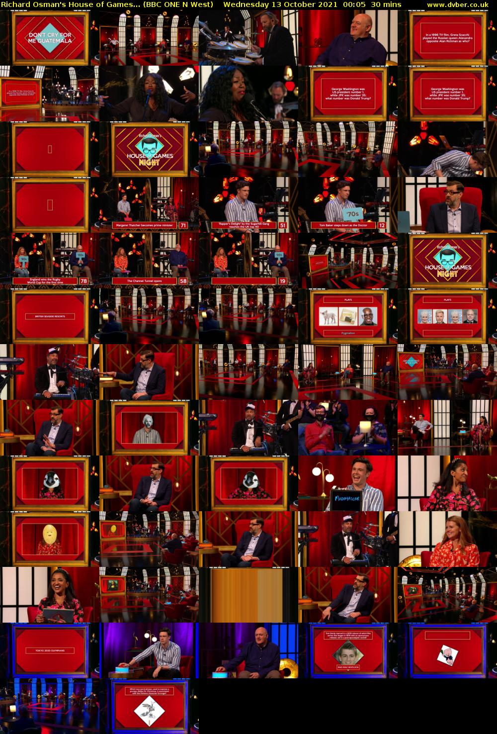 Richard Osman's House of Games... (BBC ONE N West) Wednesday 13 October 2021 00:05 - 00:35