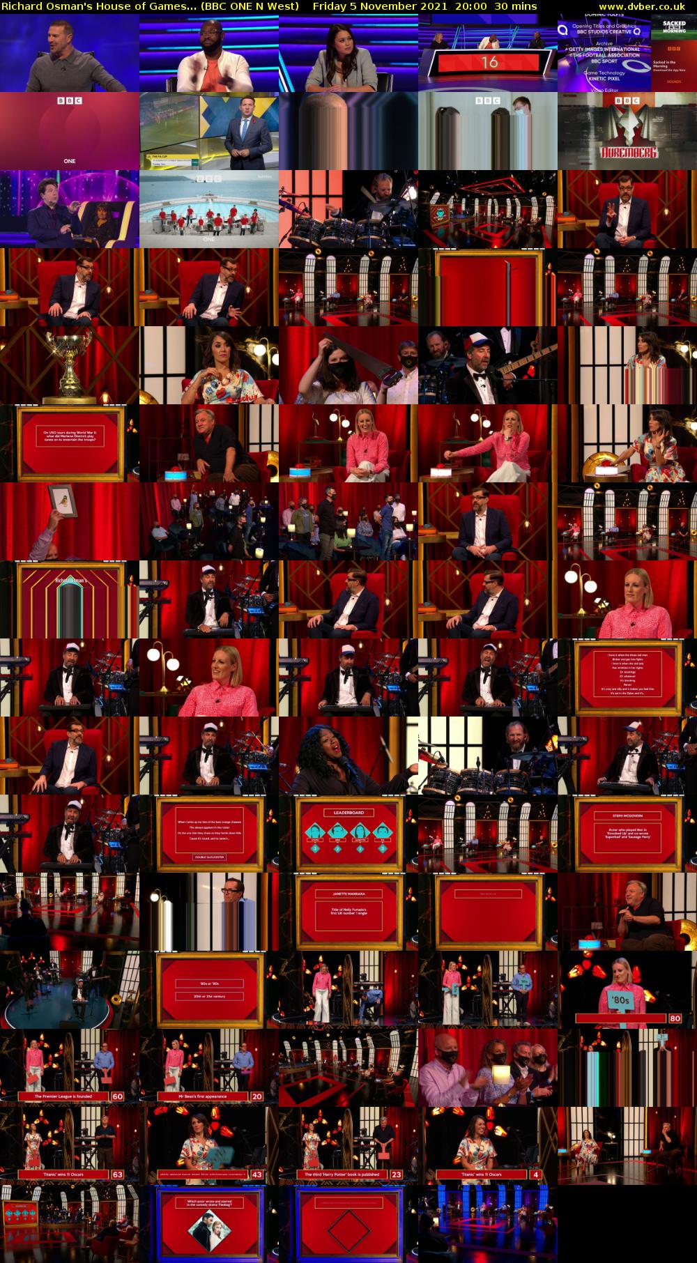 Richard Osman's House of Games... (BBC ONE N West) Friday 5 November 2021 20:00 - 20:30