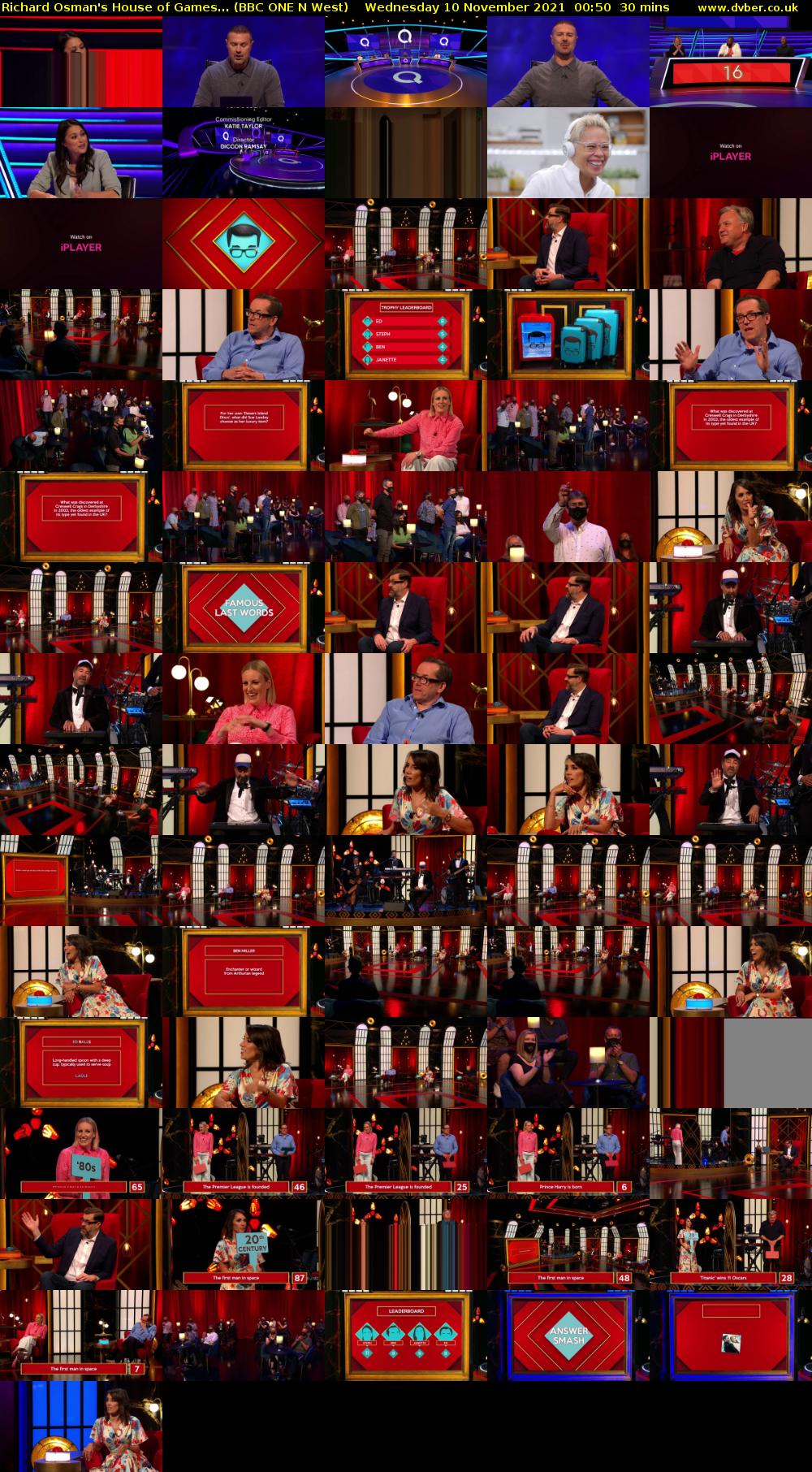 Richard Osman's House of Games... (BBC ONE N West) Wednesday 10 November 2021 00:50 - 01:20