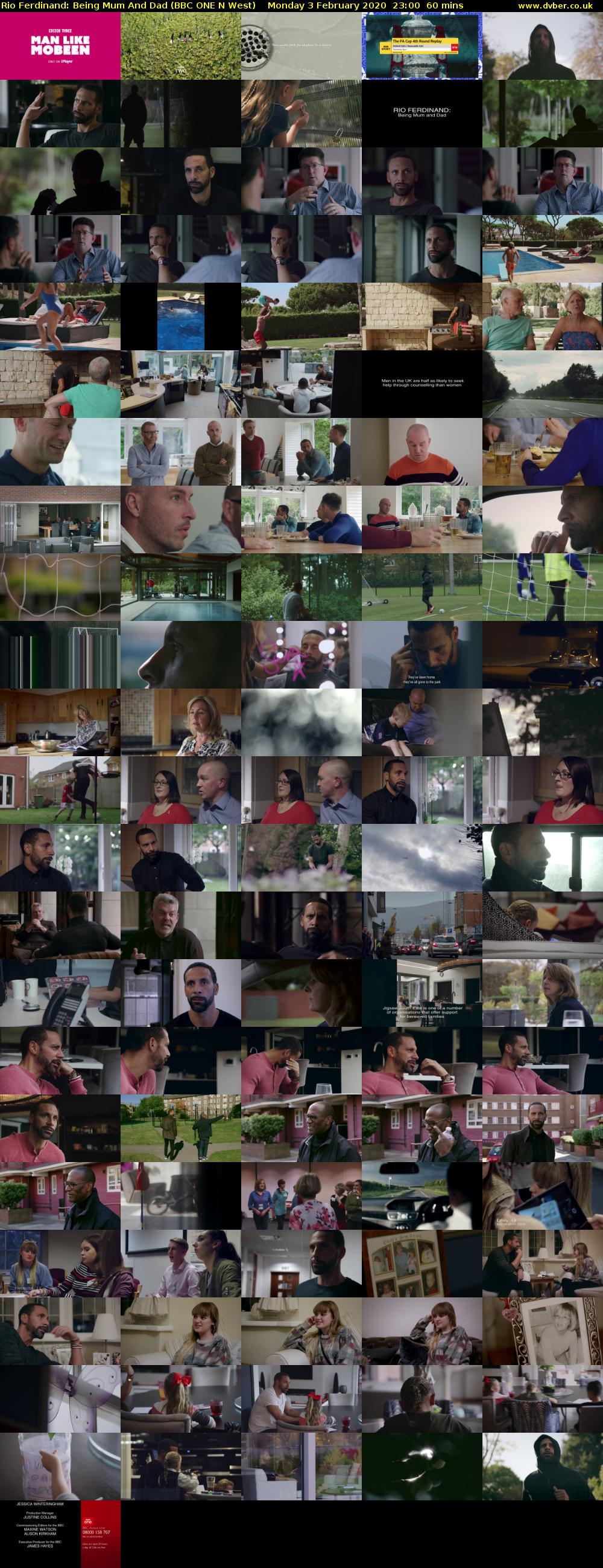 Rio Ferdinand: Being Mum And Dad (BBC ONE N West) Monday 3 February 2020 23:00 - 00:00