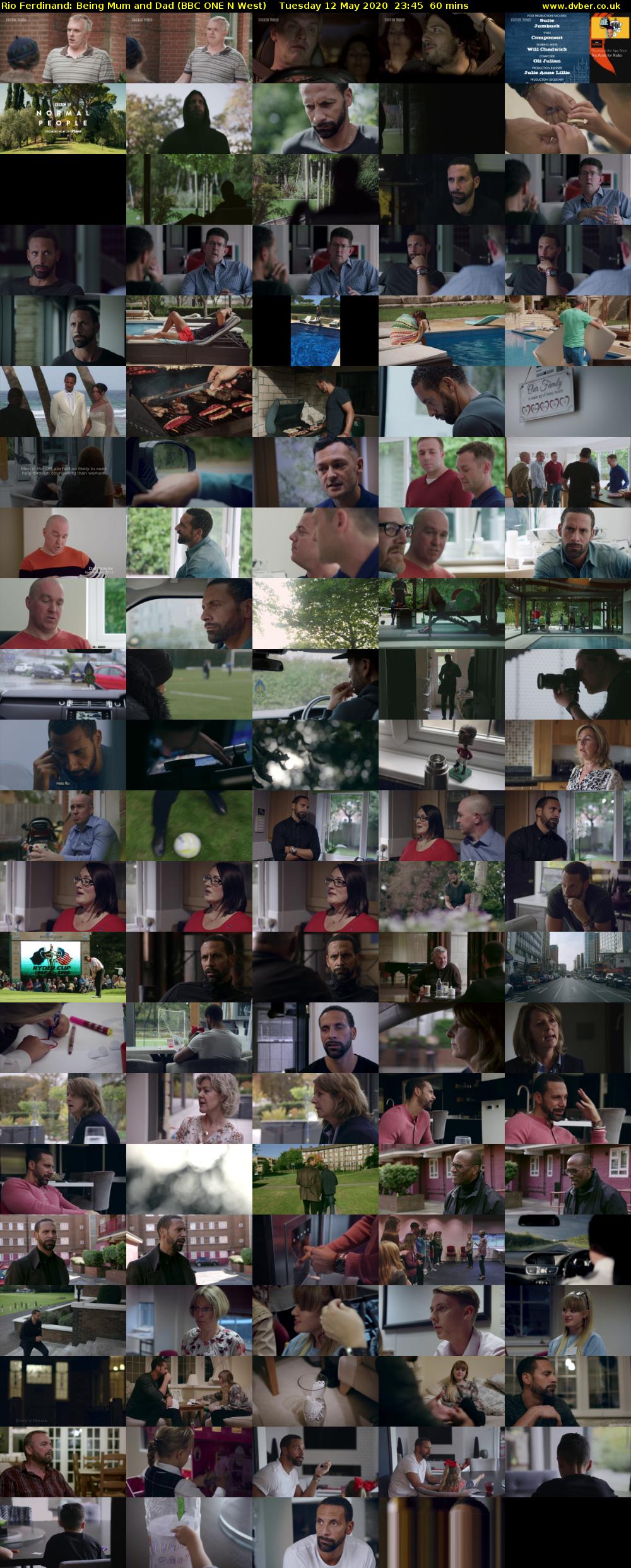 Rio Ferdinand: Being Mum and Dad (BBC ONE N West) Tuesday 12 May 2020 23:45 - 00:45