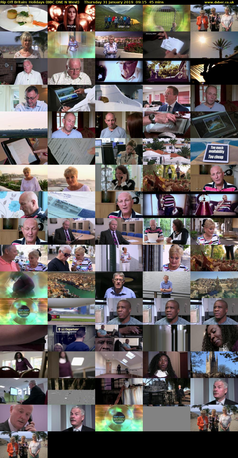 Rip Off Britain: Holidays (BBC ONE N West) Thursday 31 January 2019 09:15 - 10:00