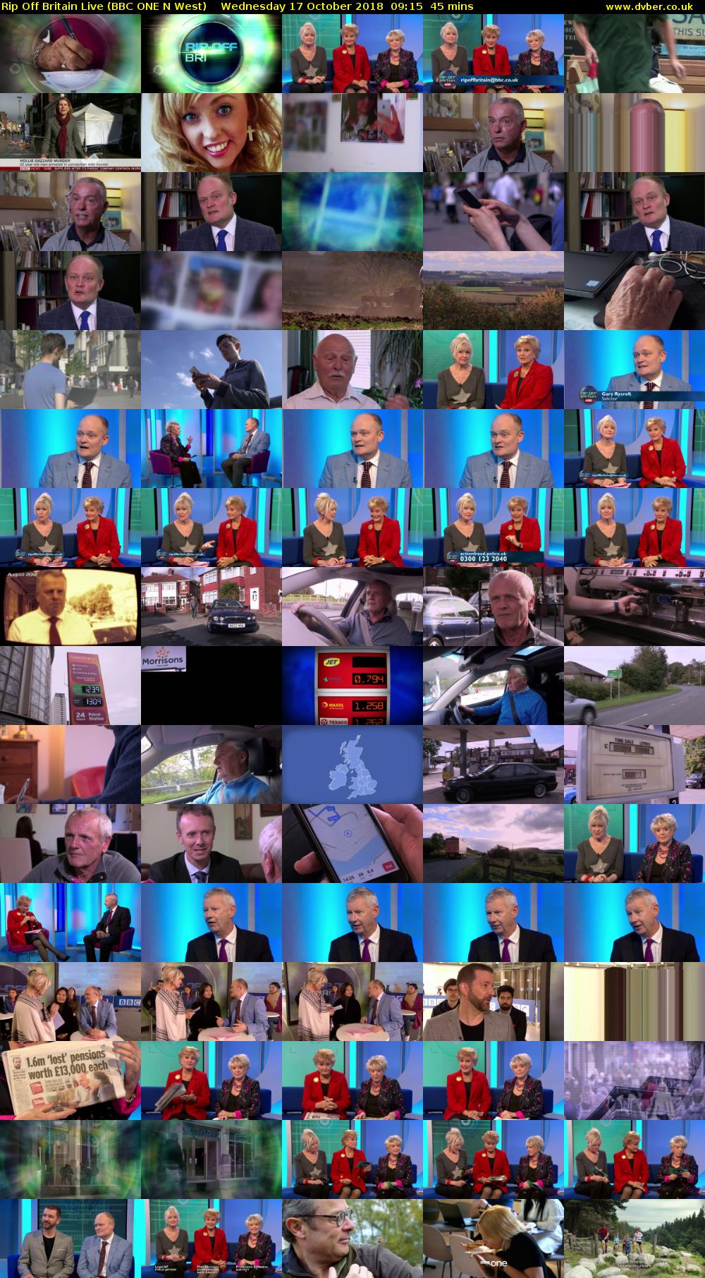 Rip Off Britain Live (BBC ONE N West) Wednesday 17 October 2018 09:15 - 10:00