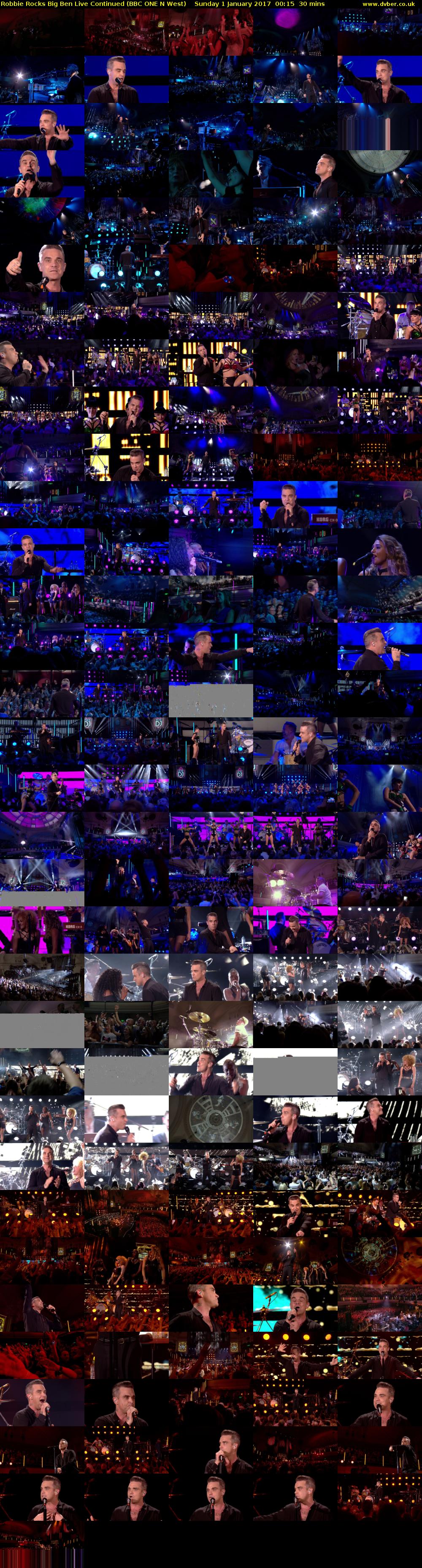 Robbie Rocks Big Ben Live Continued (BBC ONE N West) Sunday 1 January 2017 00:15 - 00:45