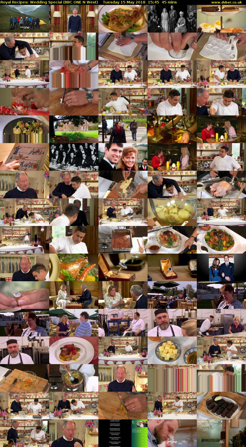 Royal Recipes: Wedding Special (BBC ONE N West) Tuesday 15 May 2018 15:45 - 16:30