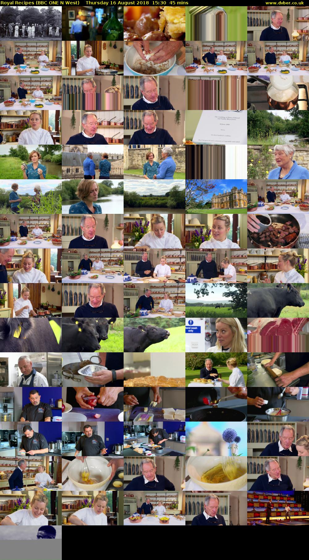 Royal Recipes (BBC ONE N West) Thursday 16 August 2018 15:30 - 16:15
