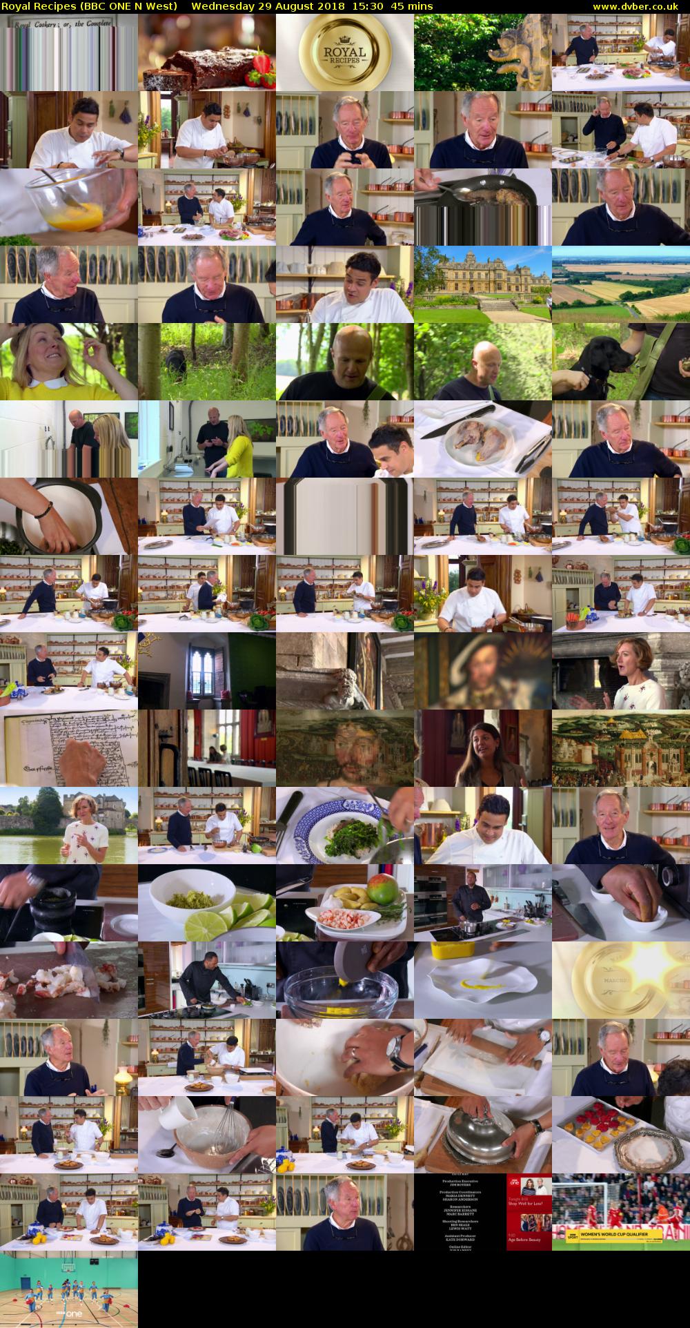 Royal Recipes (BBC ONE N West) Wednesday 29 August 2018 15:30 - 16:15