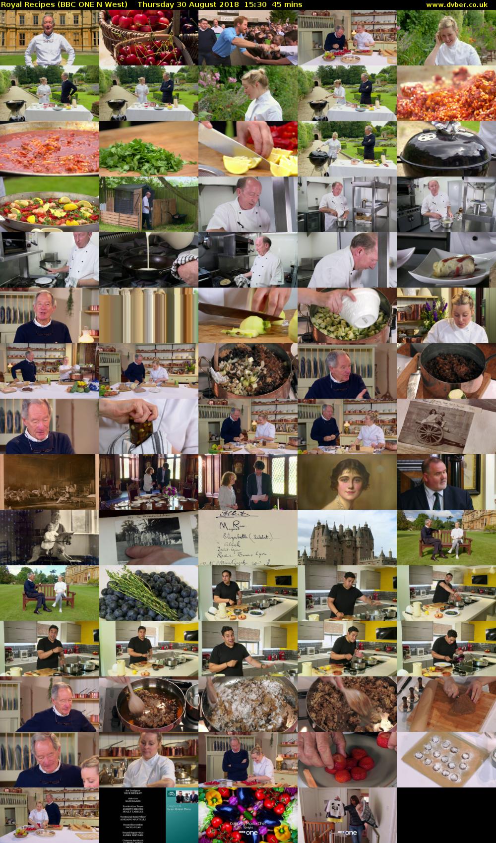 Royal Recipes (BBC ONE N West) Thursday 30 August 2018 15:30 - 16:15