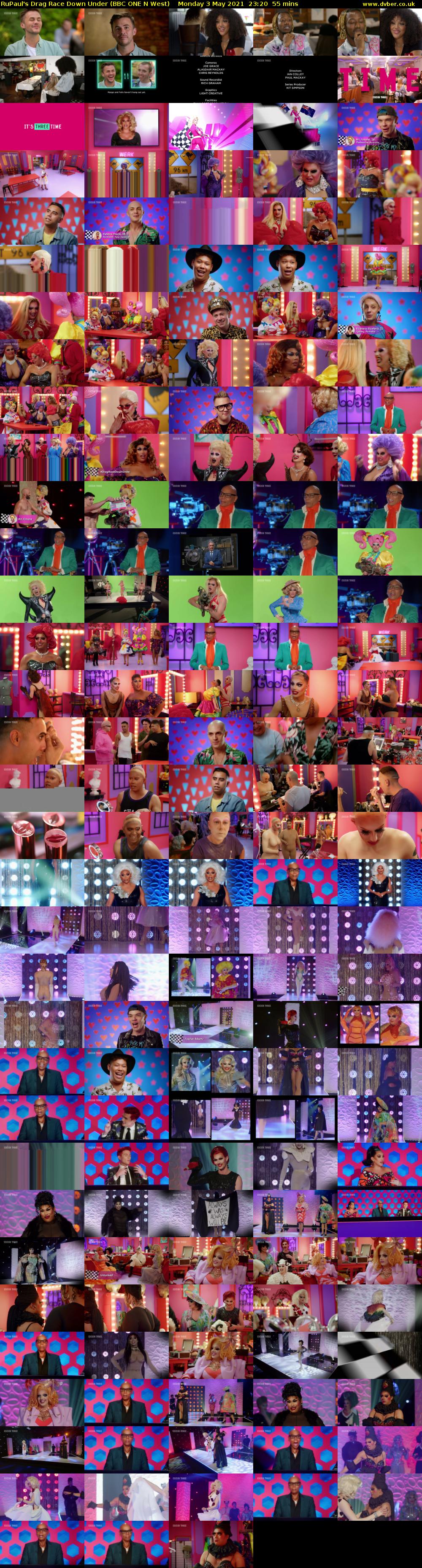 RuPaul's Drag Race Down Under (BBC ONE N West) Monday 3 May 2021 23:20 - 00:15