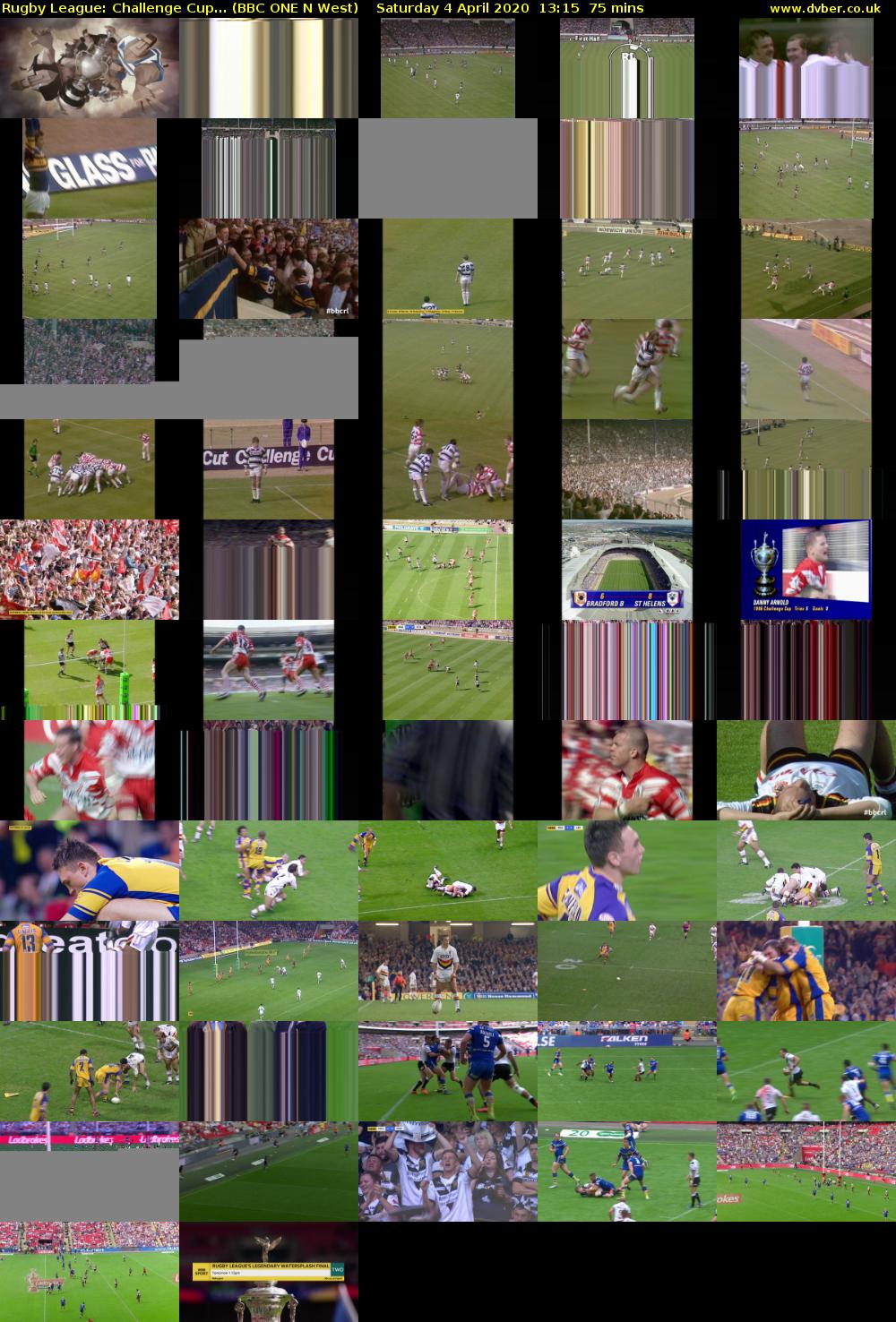 Rugby League: Challenge Cup... (BBC ONE N West) Saturday 4 April 2020 13:15 - 14:30