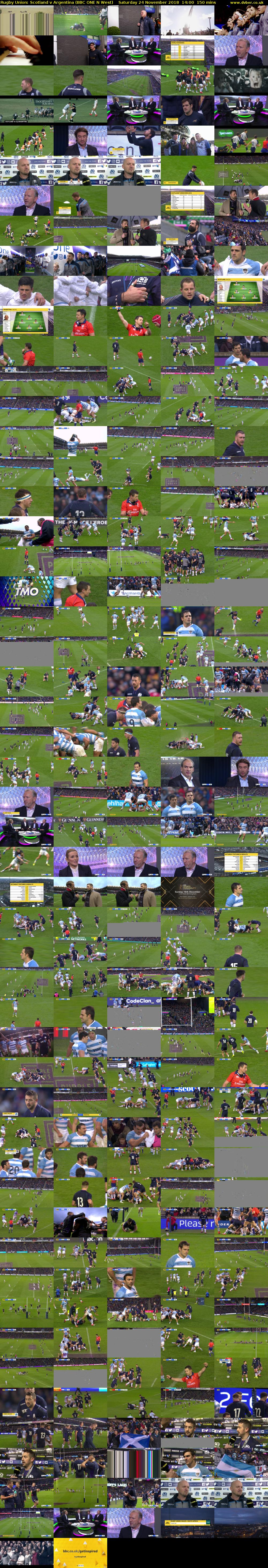 Rugby Union: Scotland v Argentina (BBC ONE N West) Saturday 24 November 2018 14:00 - 16:30