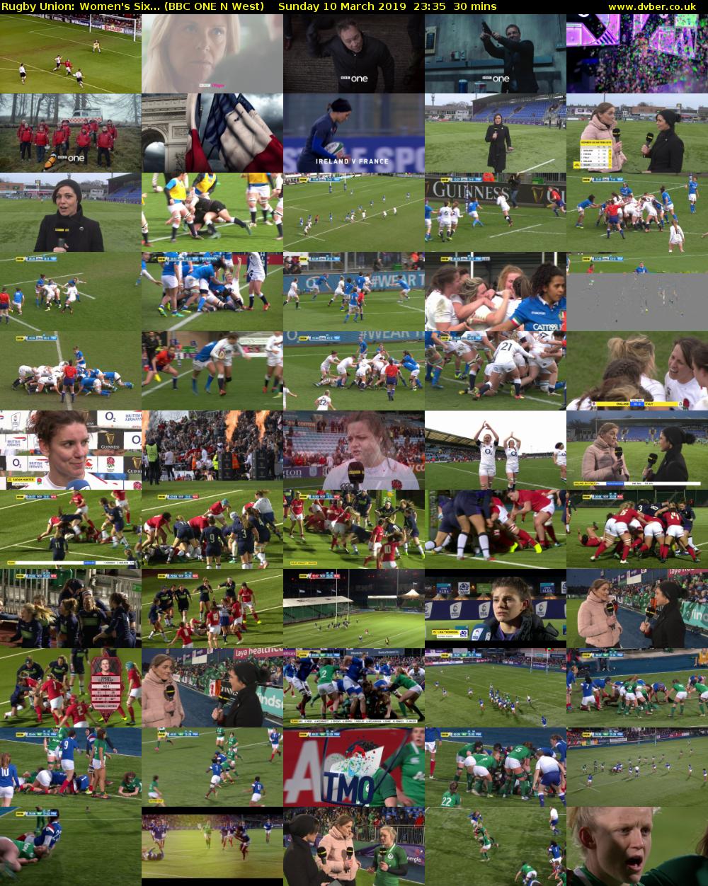 Rugby Union: Women's Six... (BBC ONE N West) Sunday 10 March 2019 23:35 - 00:05