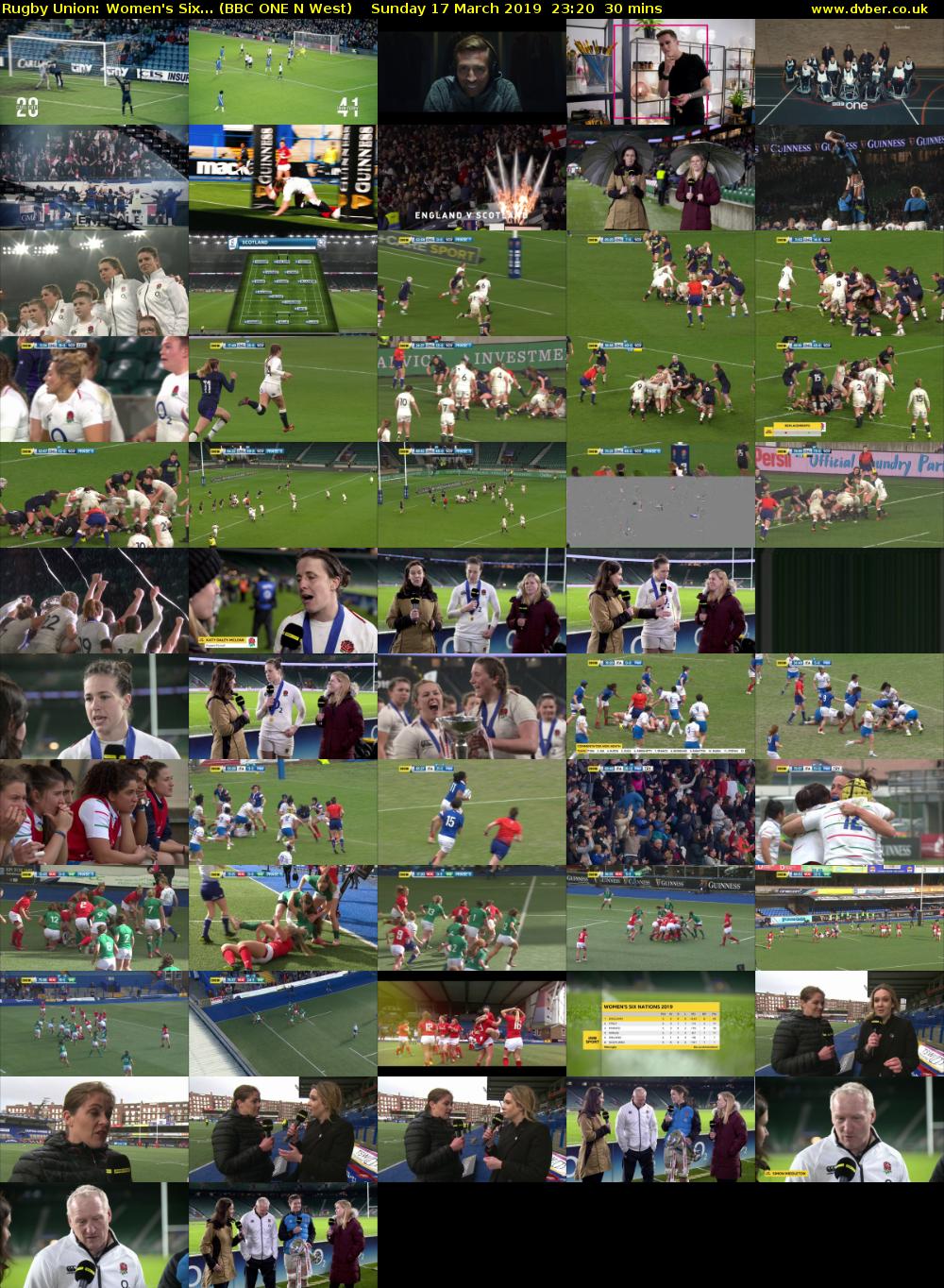Rugby Union: Women's Six... (BBC ONE N West) Sunday 17 March 2019 23:20 - 23:50