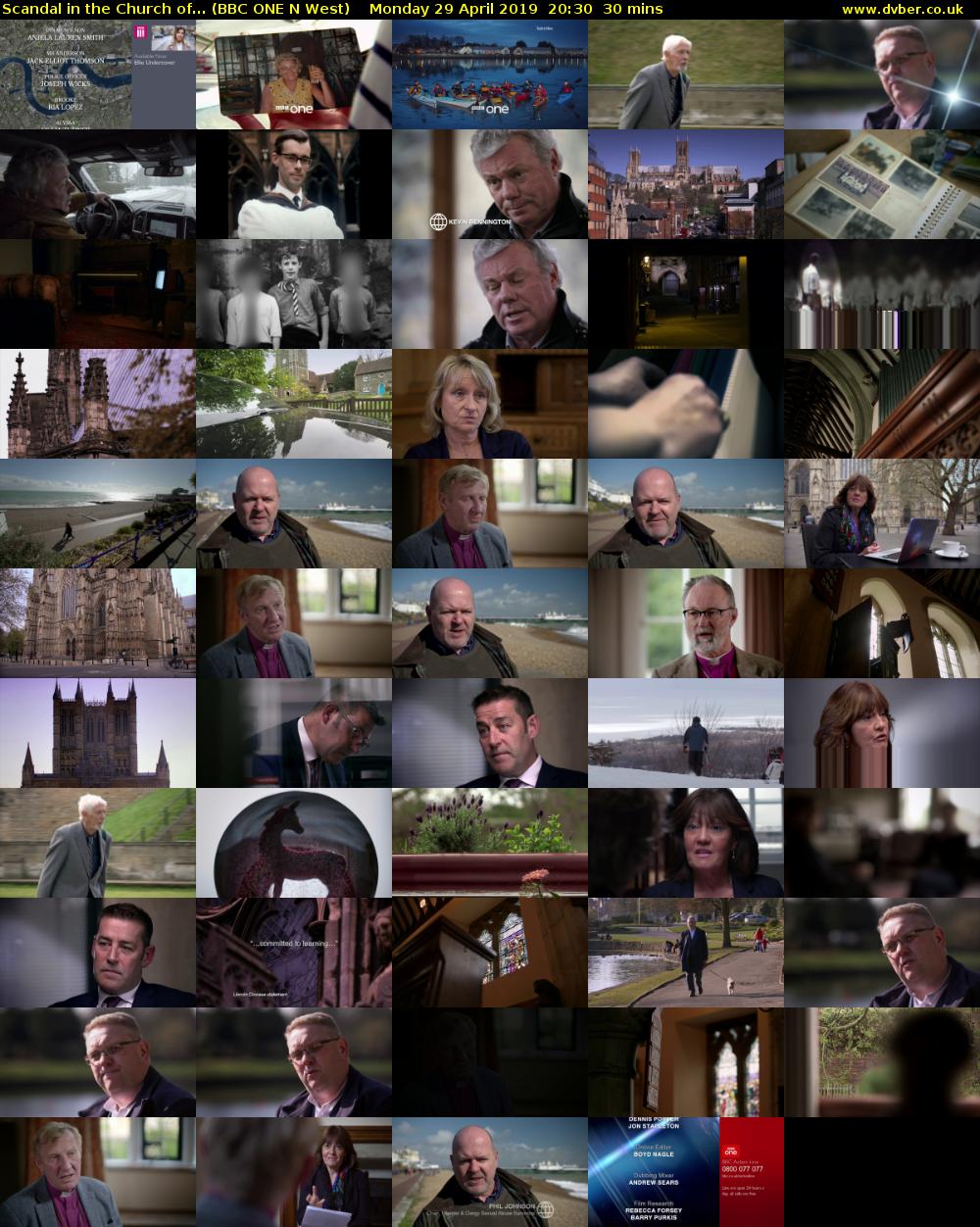 Scandal in the Church of... (BBC ONE N West) Monday 29 April 2019 20:30 - 21:00