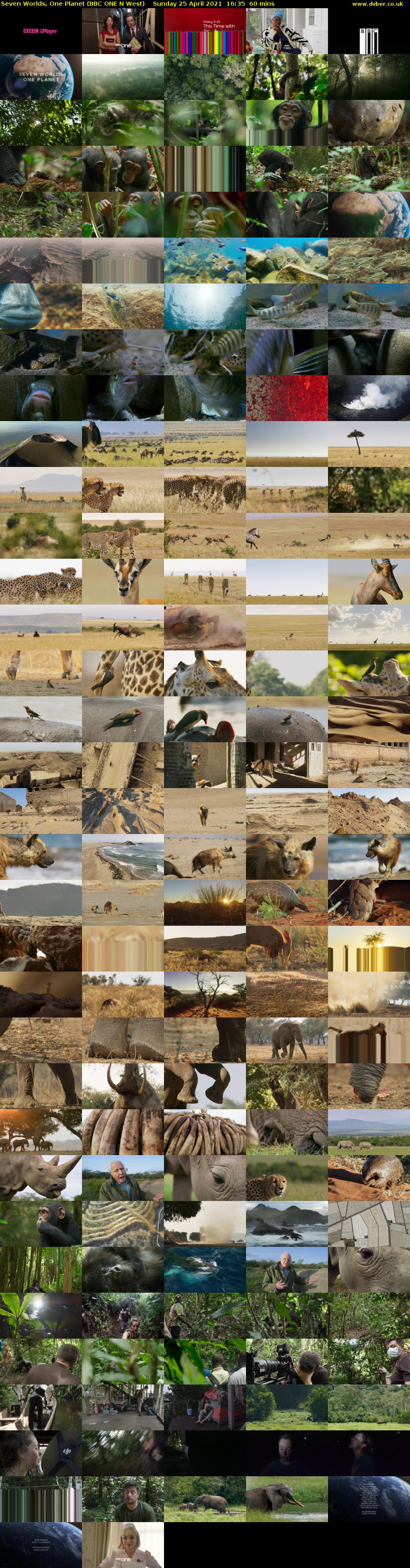 Seven Worlds, One Planet (BBC ONE N West) Sunday 25 April 2021 16:35 - 17:35