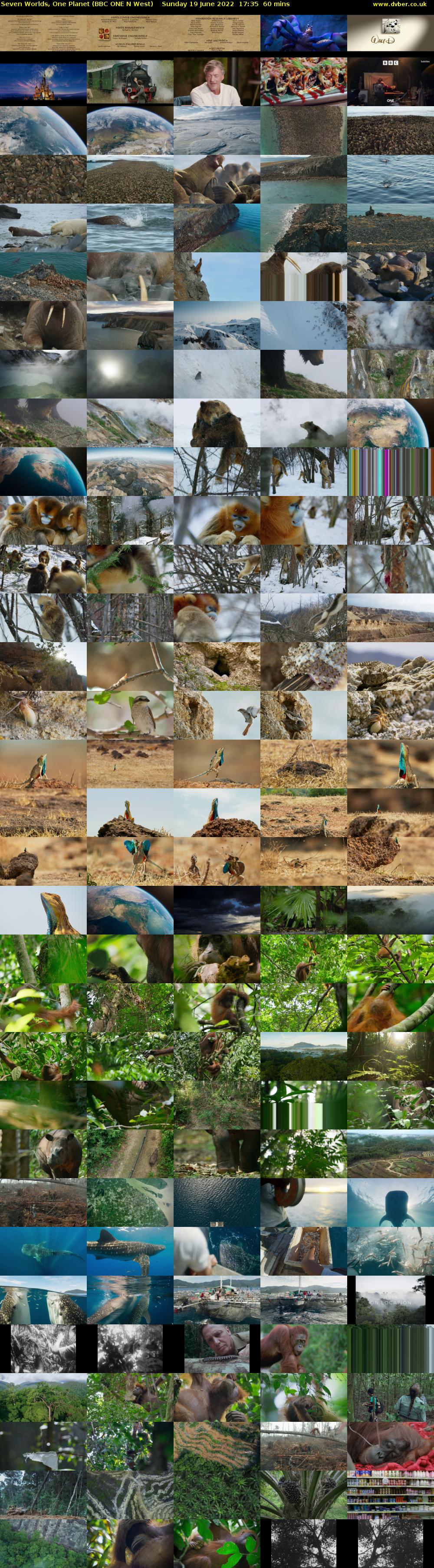Seven Worlds, One Planet (BBC ONE N West) Sunday 19 June 2022 17:35 - 18:35