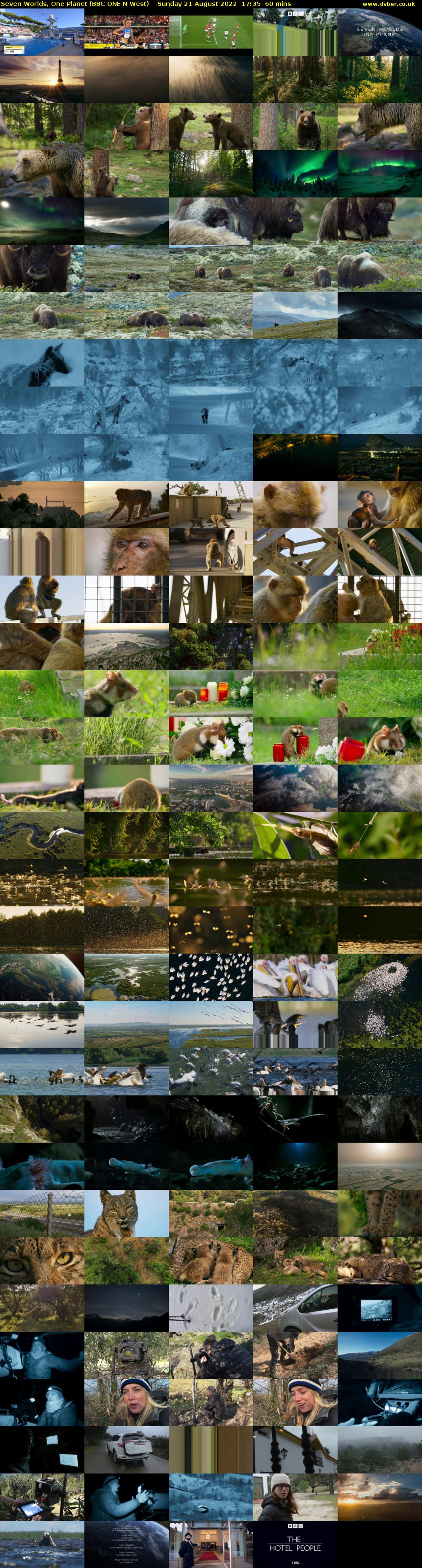 Seven Worlds, One Planet (BBC ONE N West) Sunday 21 August 2022 17:35 - 18:35
