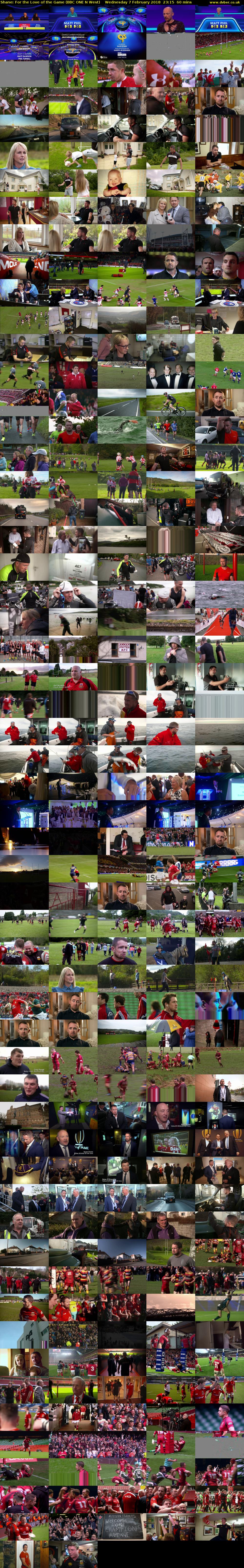 Shane: For the Love of the Game (BBC ONE N West) Wednesday 7 February 2018 23:15 - 00:15