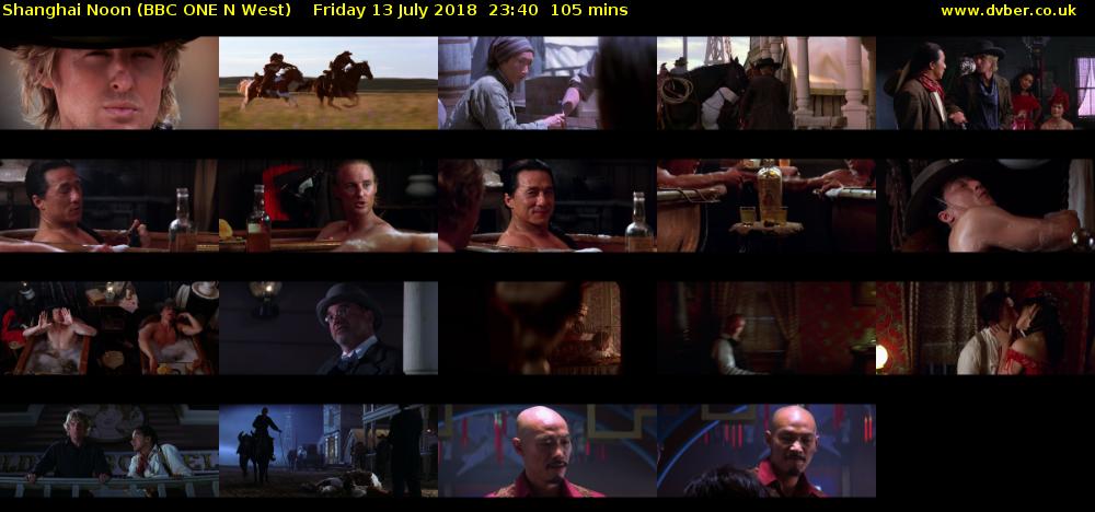Shanghai Noon (BBC ONE N West) Friday 13 July 2018 23:40 - 01:25