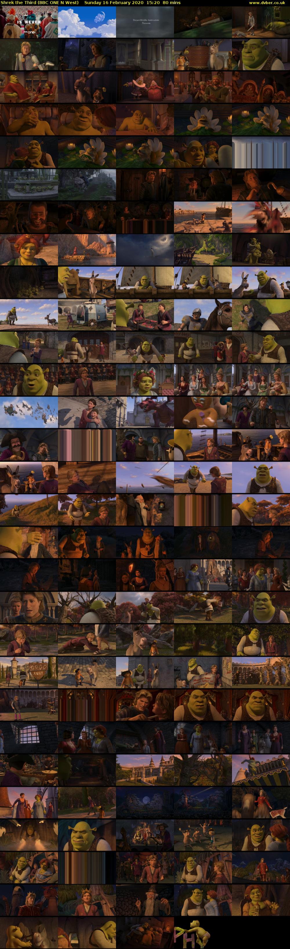 Shrek the Third (BBC ONE N West) Sunday 16 February 2020 15:20 - 16:40