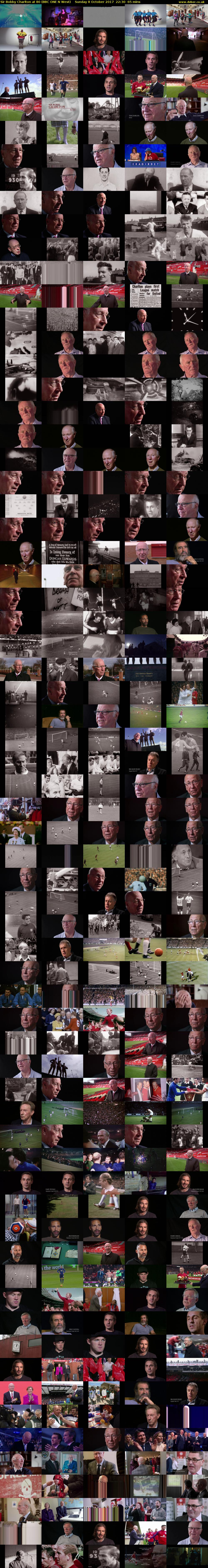 Sir Bobby Charlton at 80 (BBC ONE N West) Sunday 8 October 2017 22:30 - 23:35