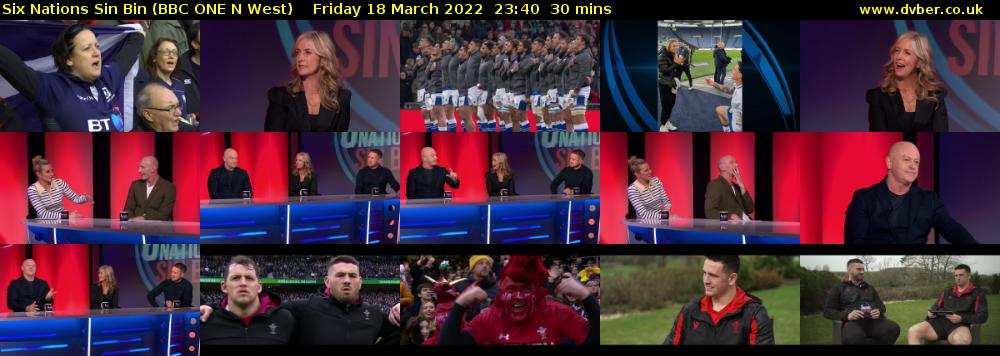 Six Nations Sin Bin (BBC ONE N West) Friday 18 March 2022 23:40 - 00:10