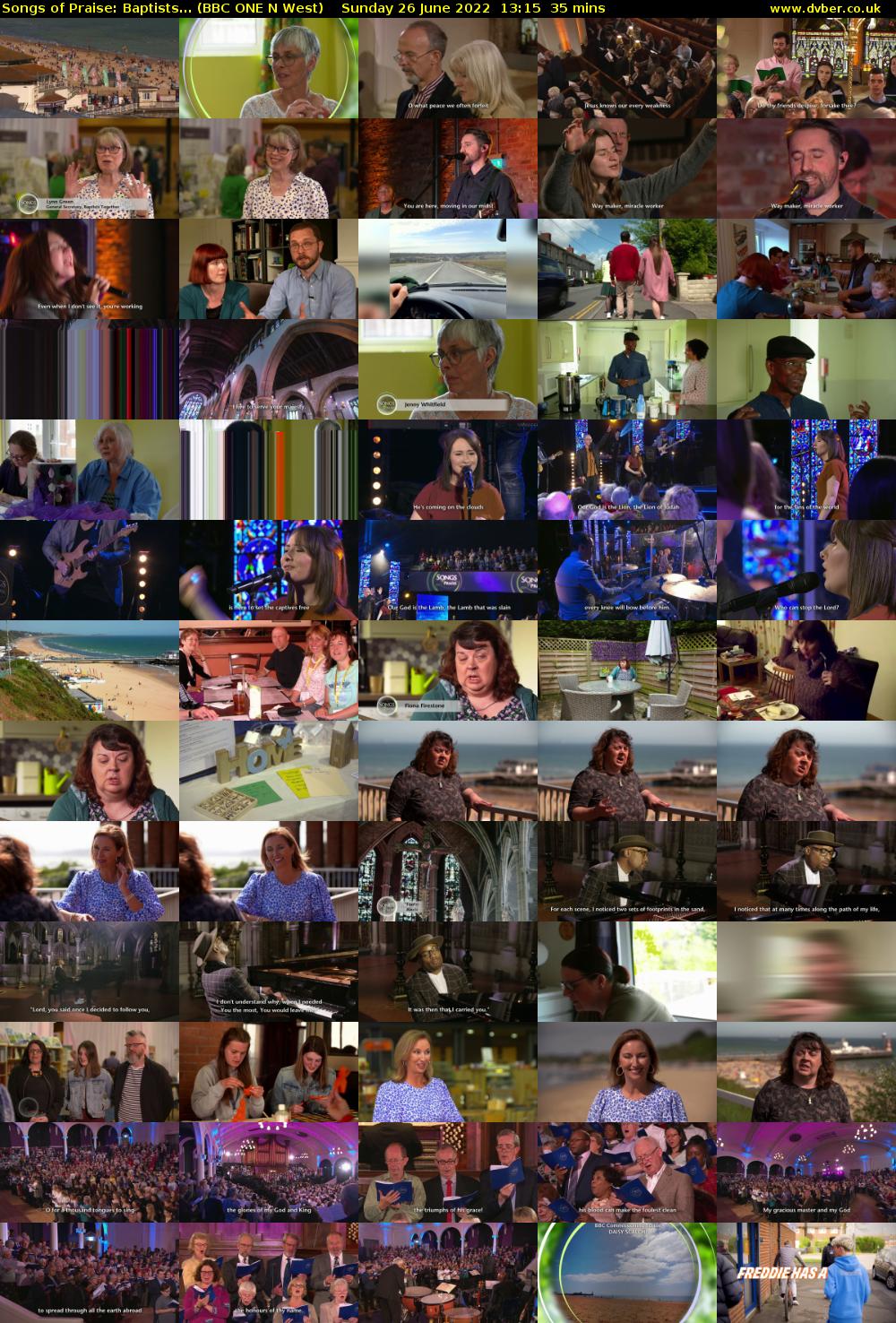 Songs of Praise: Baptists... (BBC ONE N West) Sunday 26 June 2022 13:15 - 13:50