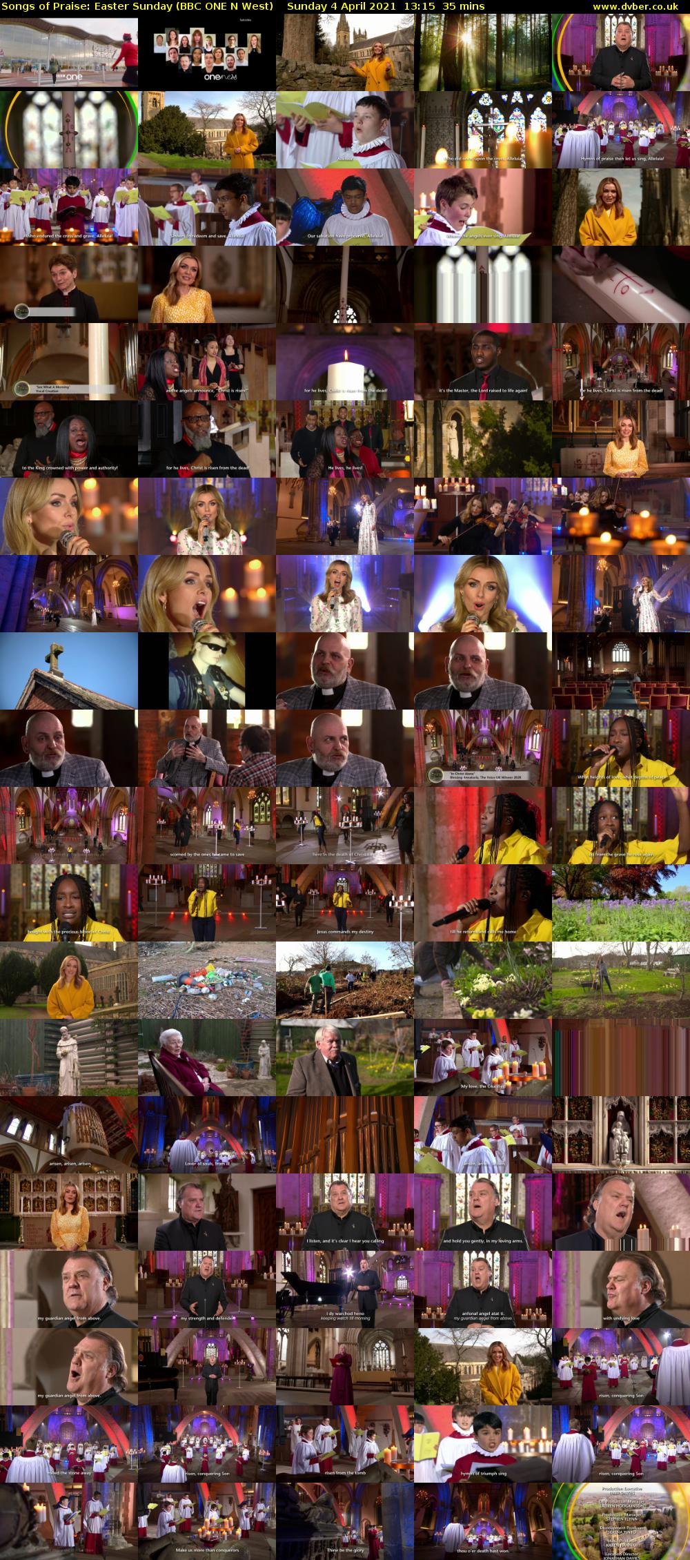 Songs of Praise: Easter Sunday (BBC ONE N West) Sunday 4 April 2021 13:15 - 13:50