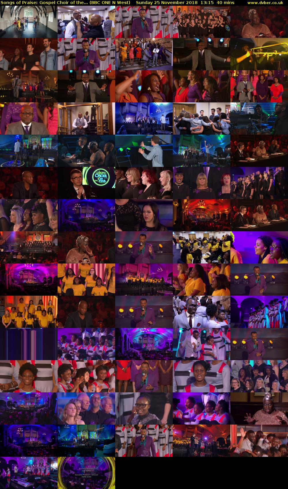 Songs of Praise: Gospel Choir of the... (BBC ONE N West) Sunday 25 November 2018 13:15 - 13:55
