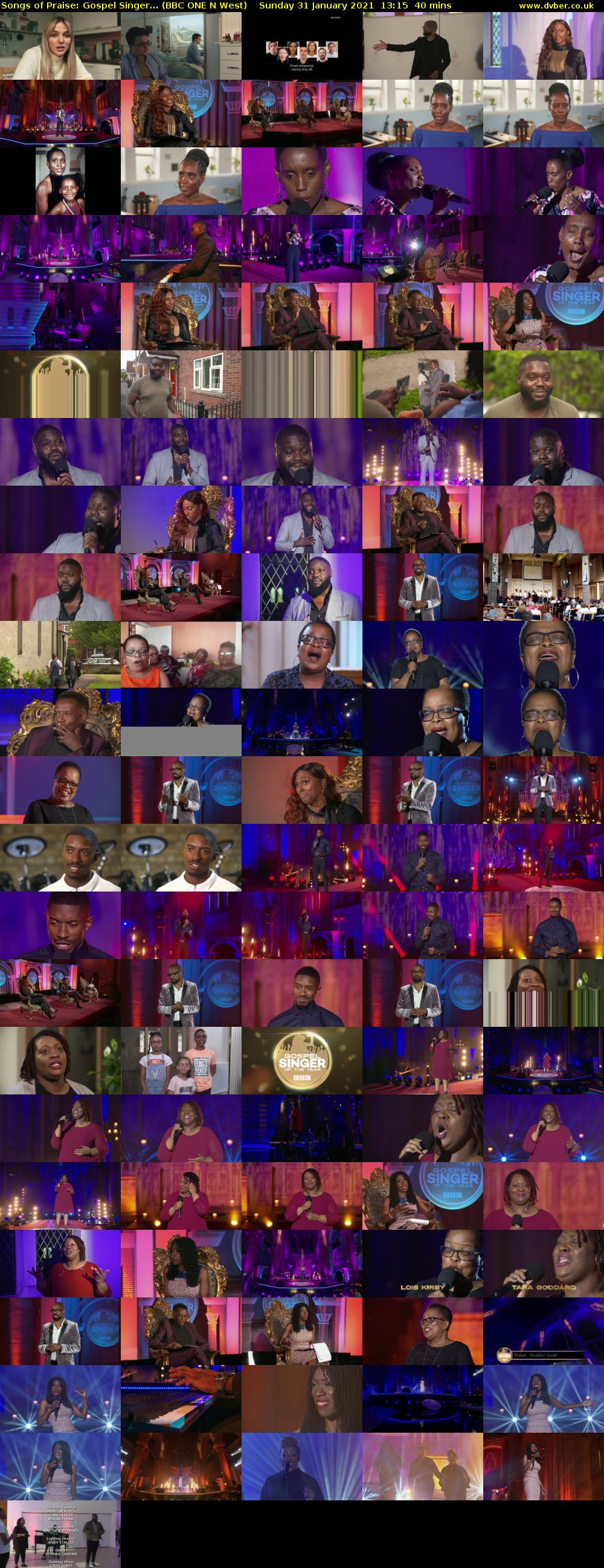Songs of Praise: Gospel Singer... (BBC ONE N West) Sunday 31 January 2021 13:15 - 13:55