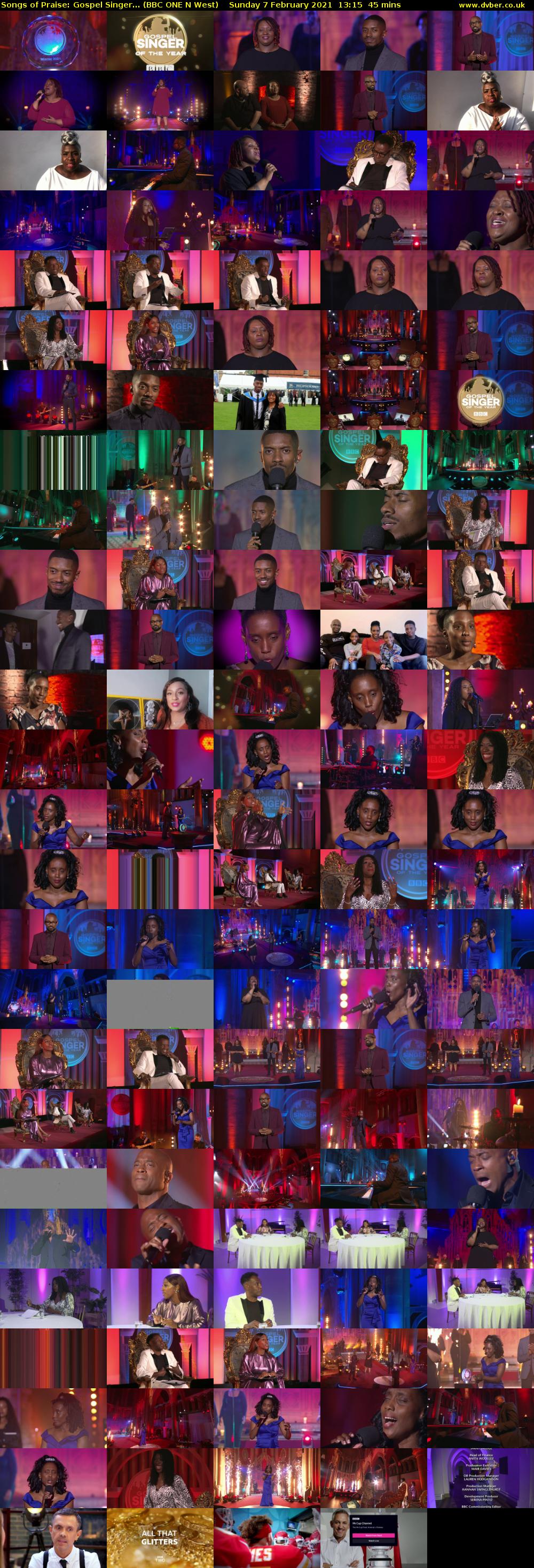 Songs of Praise: Gospel Singer... (BBC ONE N West) Sunday 7 February 2021 13:15 - 14:00