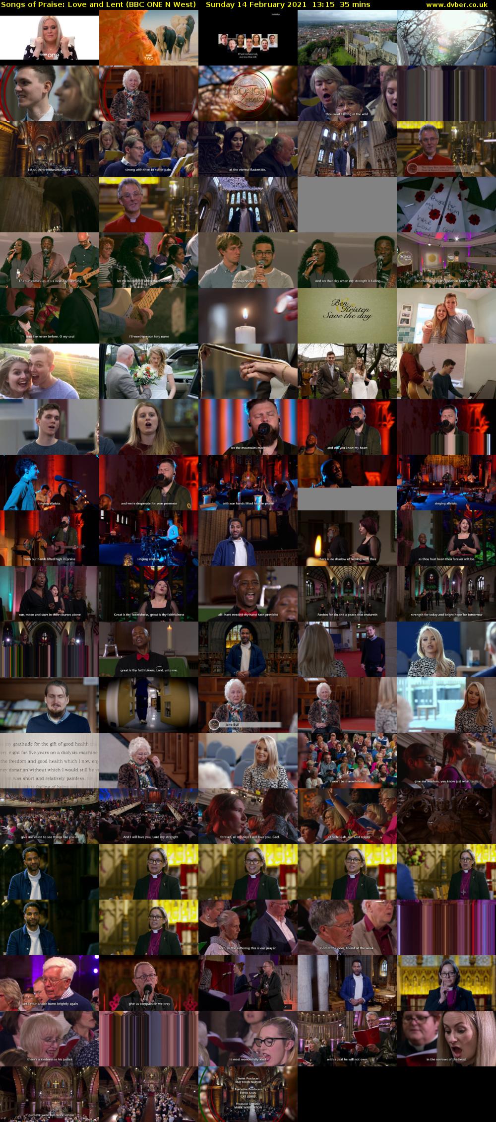 Songs of Praise: Love and Lent (BBC ONE N West) Sunday 14 February 2021 13:15 - 13:50