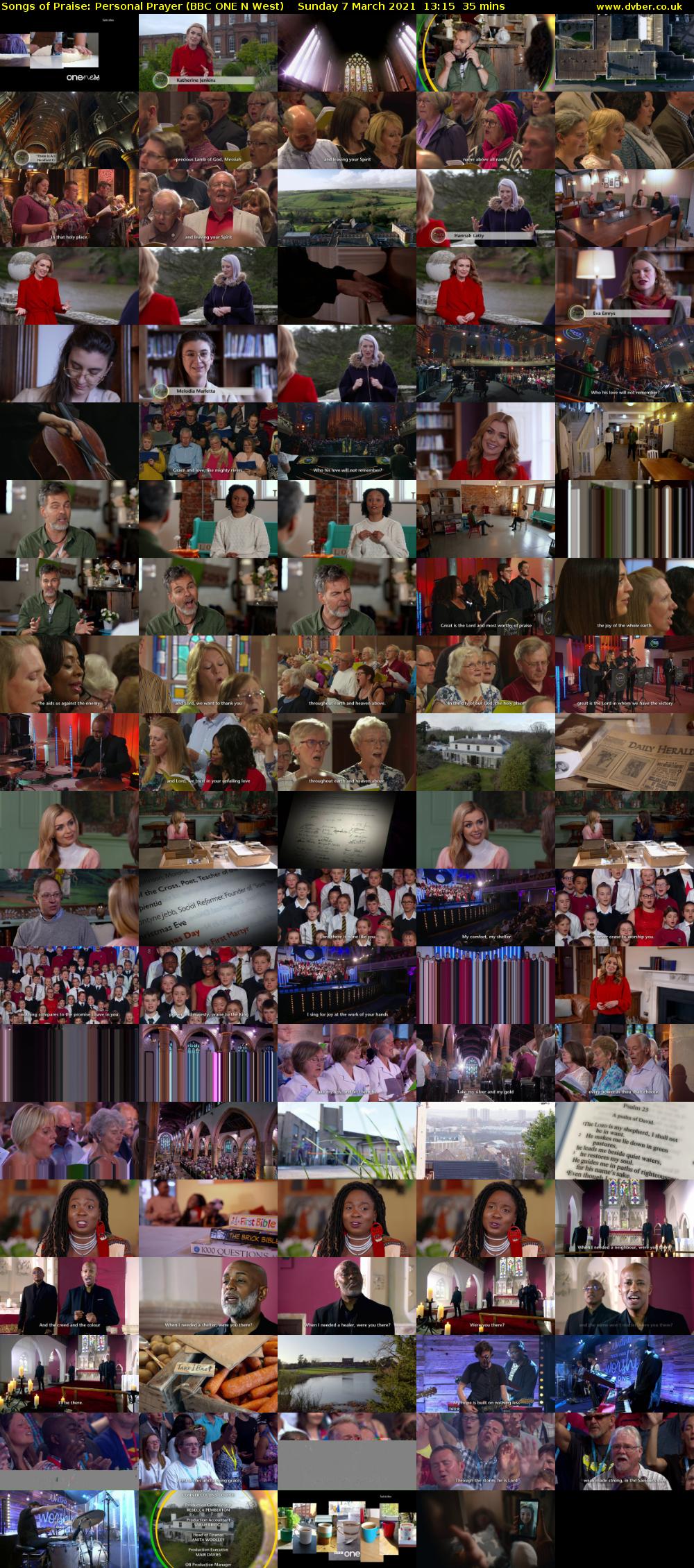 Songs of Praise: Personal Prayer (BBC ONE N West) Sunday 7 March 2021 13:15 - 13:50