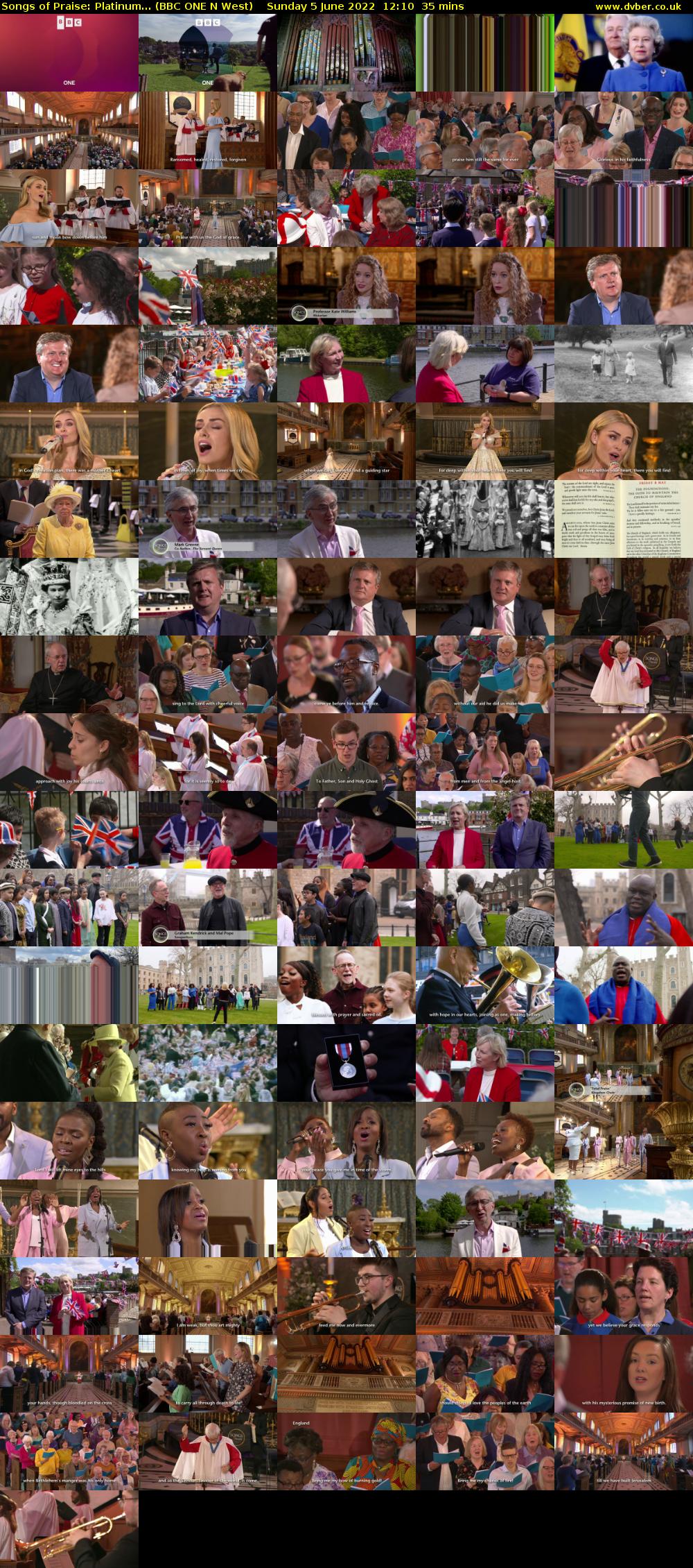 Songs of Praise: Platinum... (BBC ONE N West) Sunday 5 June 2022 12:10 - 12:45