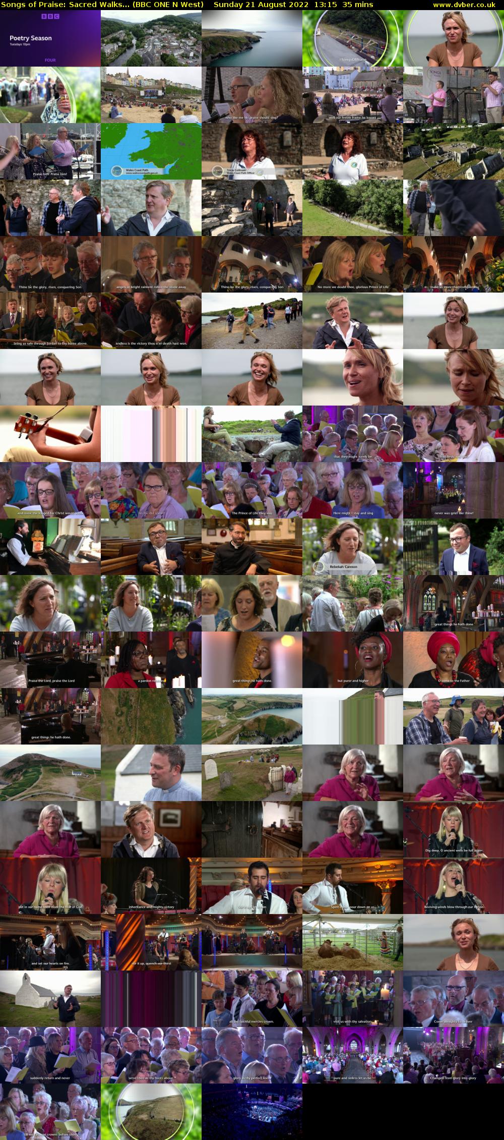 Songs of Praise: Sacred Walks... (BBC ONE N West) Sunday 21 August 2022 13:15 - 13:50