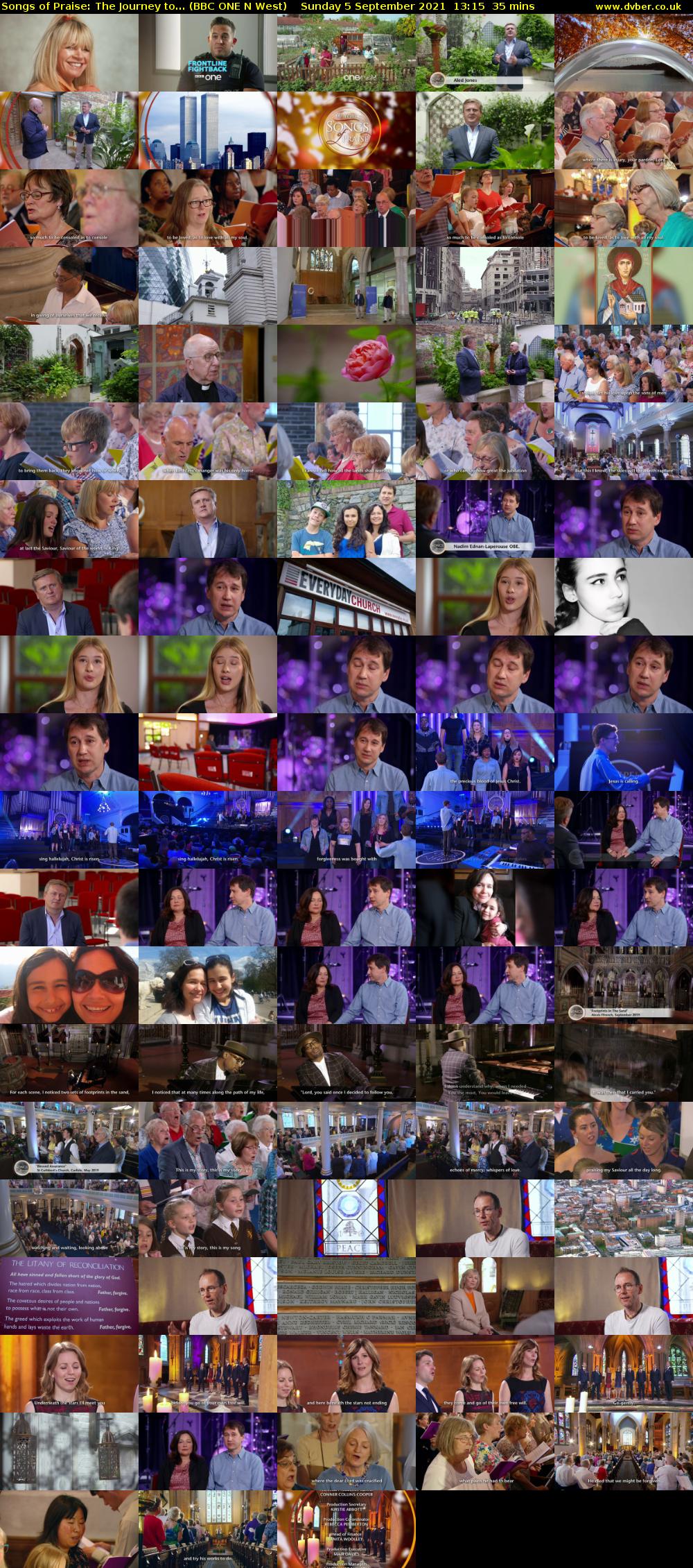Songs of Praise: The Journey to... (BBC ONE N West) Sunday 5 September 2021 13:15 - 13:50
