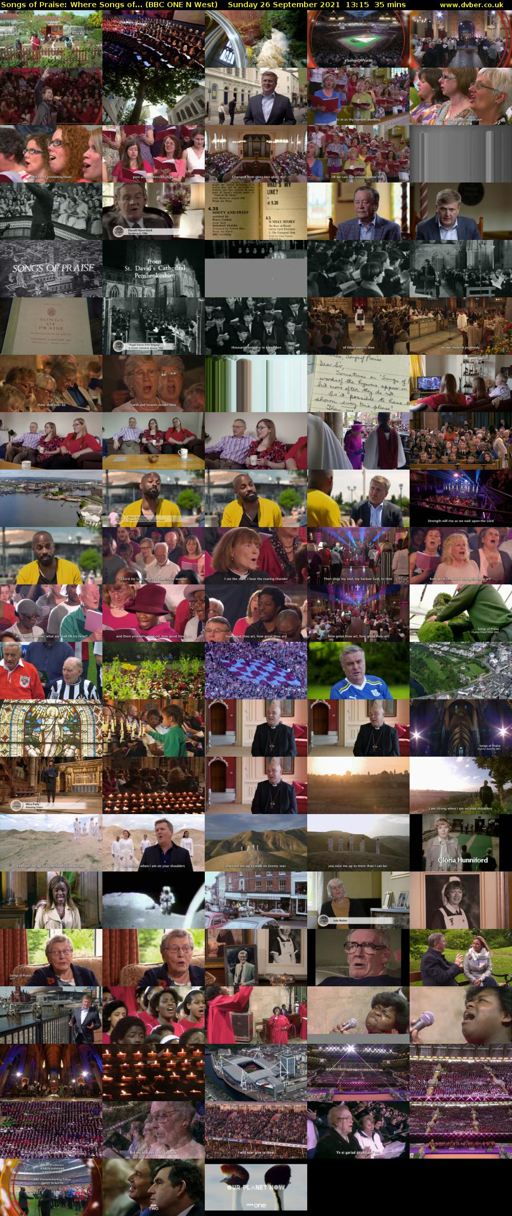Songs of Praise: Where Songs of... (BBC ONE N West) Sunday 26 September 2021 13:15 - 13:50